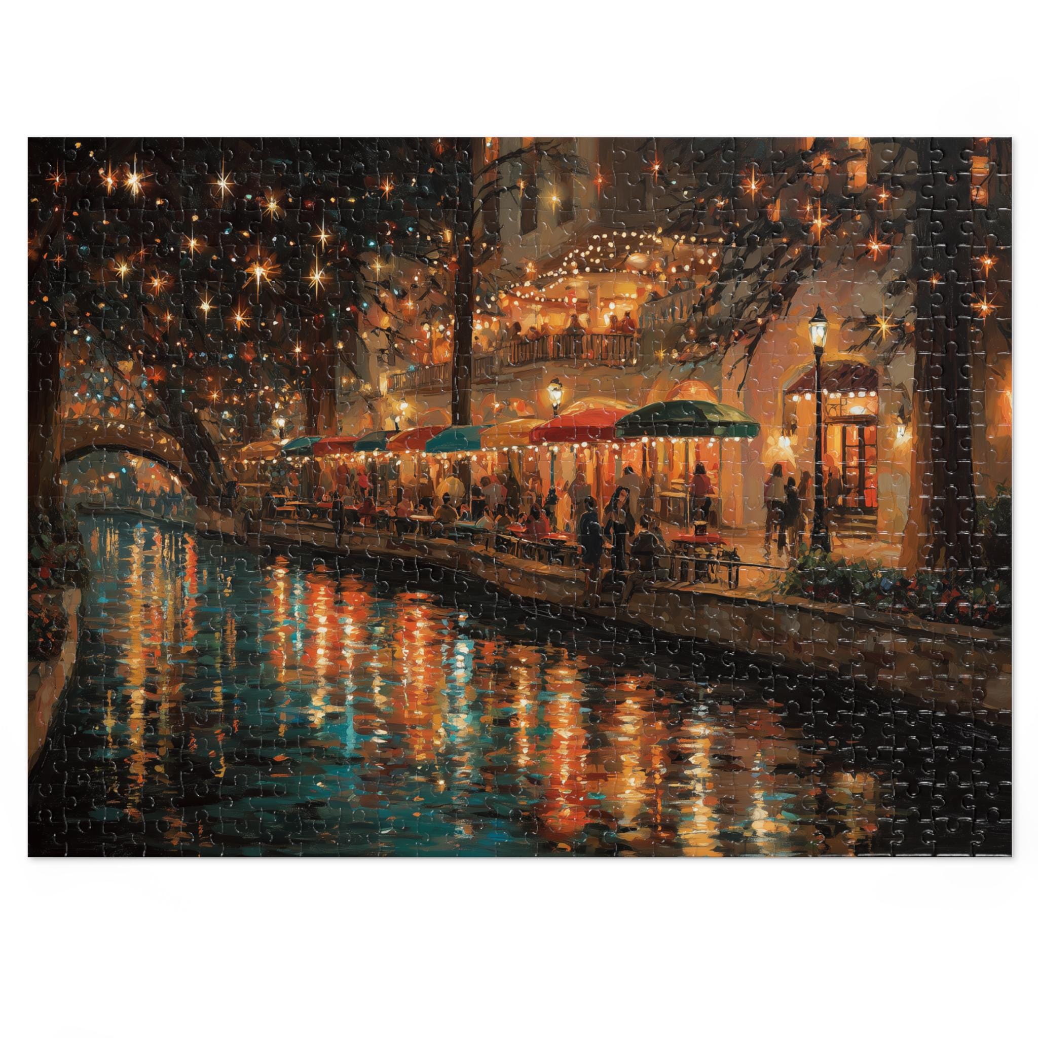San Antonio Texas Christmas Puzzle, Personalized Gift Festive Market, Travel Keepsake, Family Holiday Souvenir