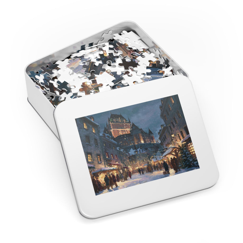 Qubec City Canada Christmas Puzzle, Personalized Gift Festive Market, Travel Keepsake, Family Holiday Souvenir
