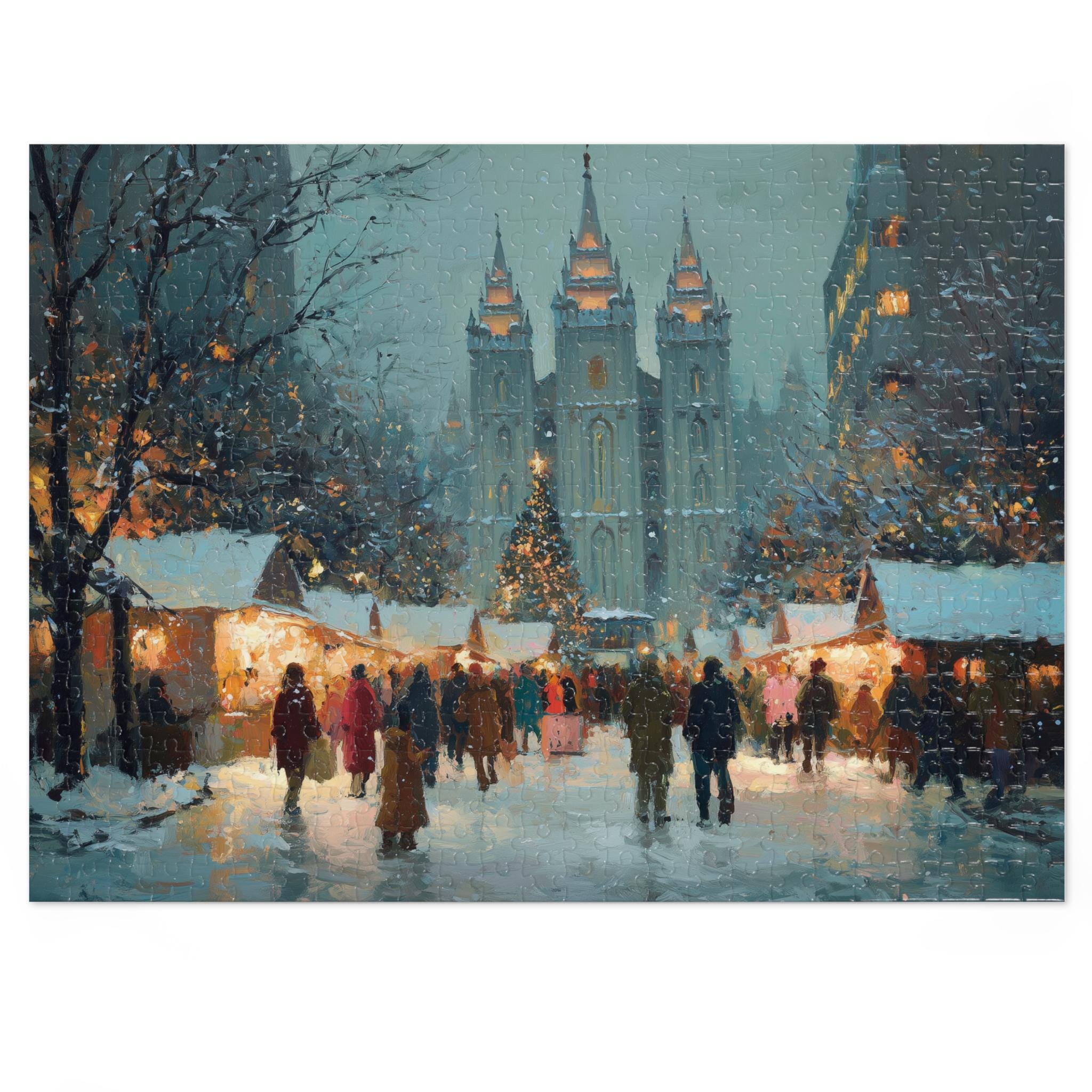 Salt Lake City Utah Christmas Puzzle, Personalized Gift Festive Market, Travel Keepsake, Family Holiday Souvenir