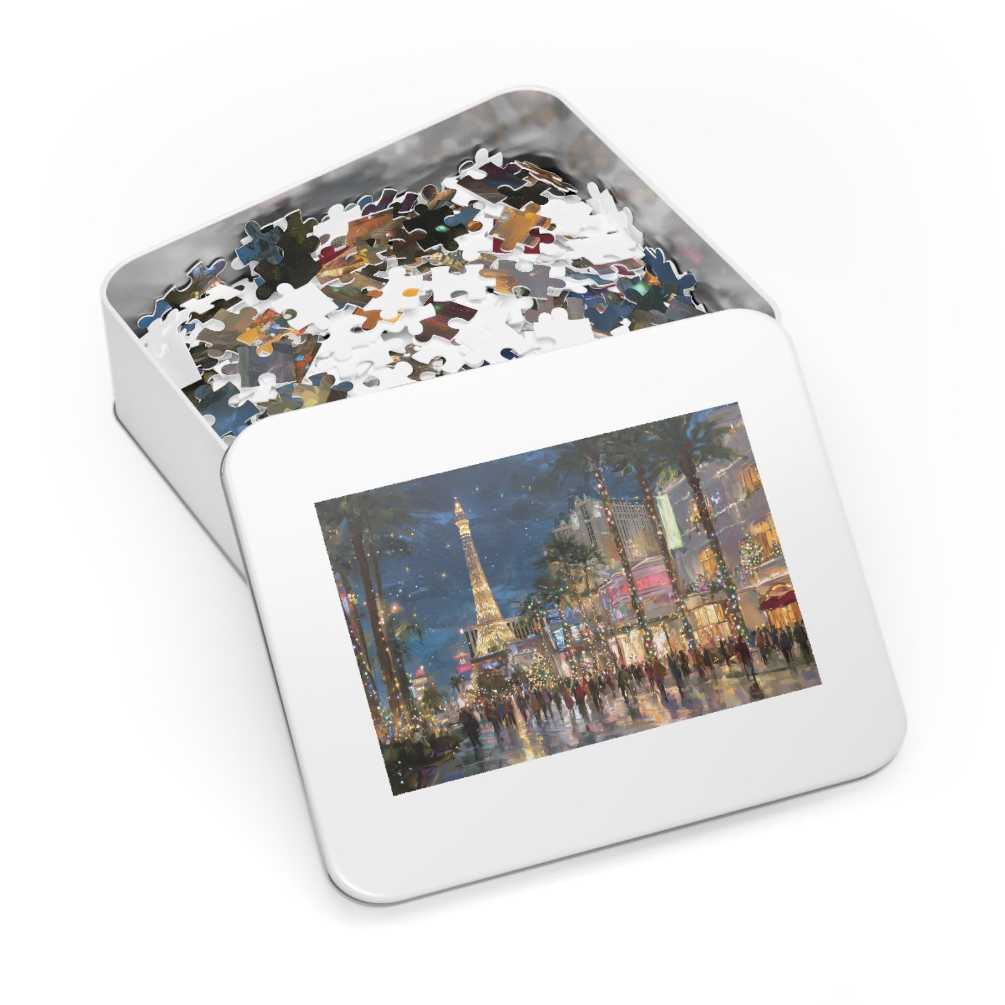 Las Vegas Nevada Christmas Puzzle, Personalized Gift Festive Market, Travel Keepsake, Family Holiday Souvenir