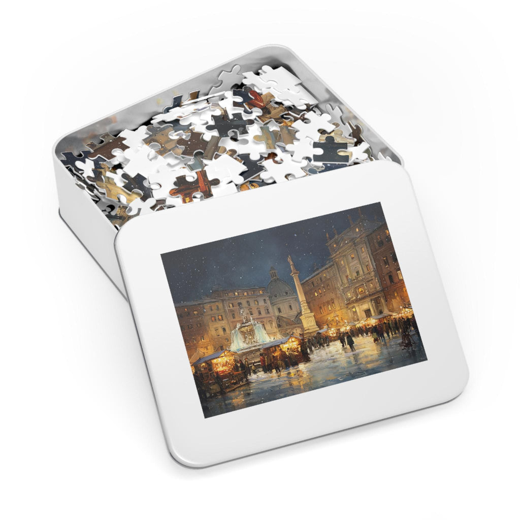 Rome Italy Christmas Puzzle, Personalized Gift Festive Market, Travel Keepsake, Family Holiday Souvenir