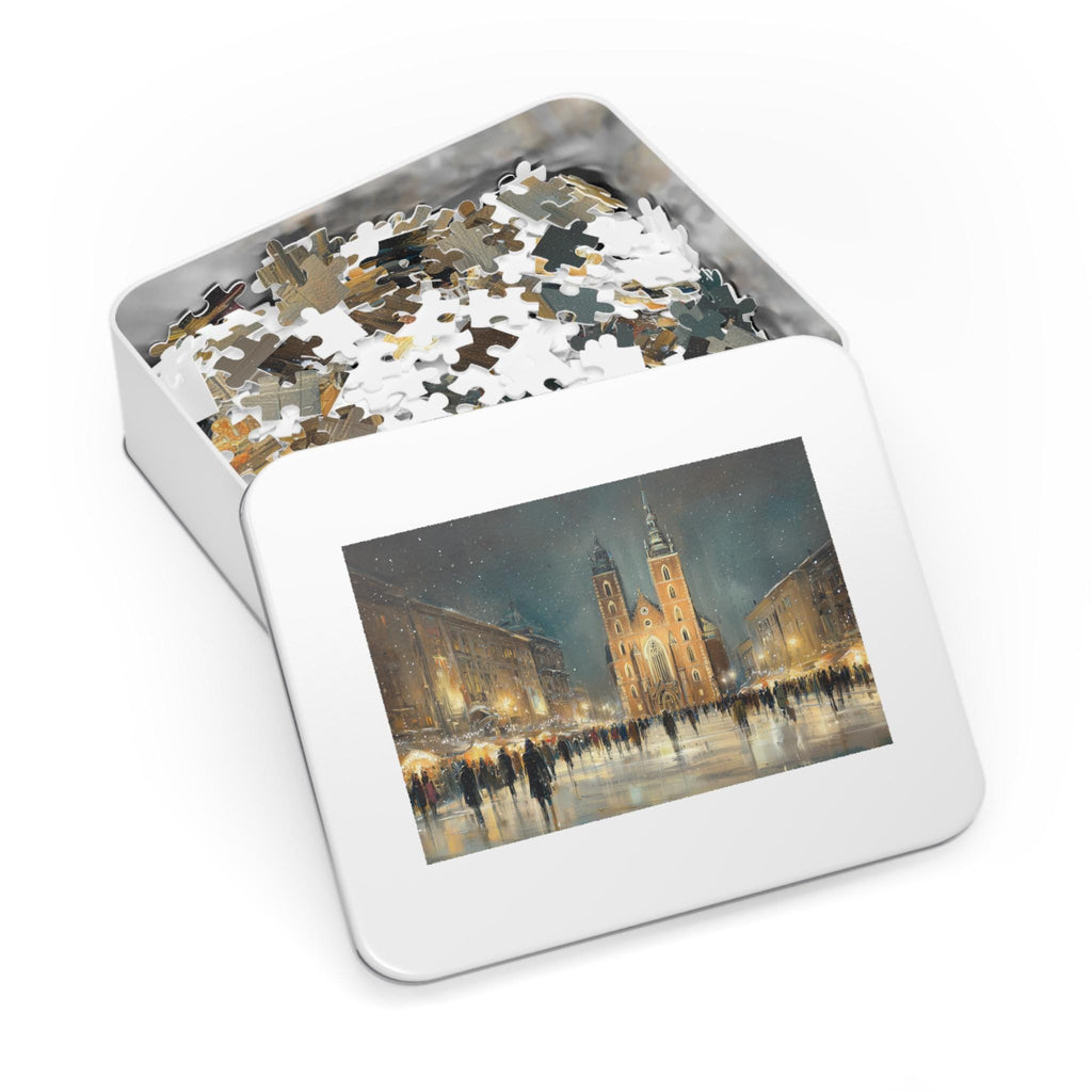 Krakow Poland Christmas Puzzle, Personalized Gift Festive Market, Travel Keepsake, Family Holiday Souvenir