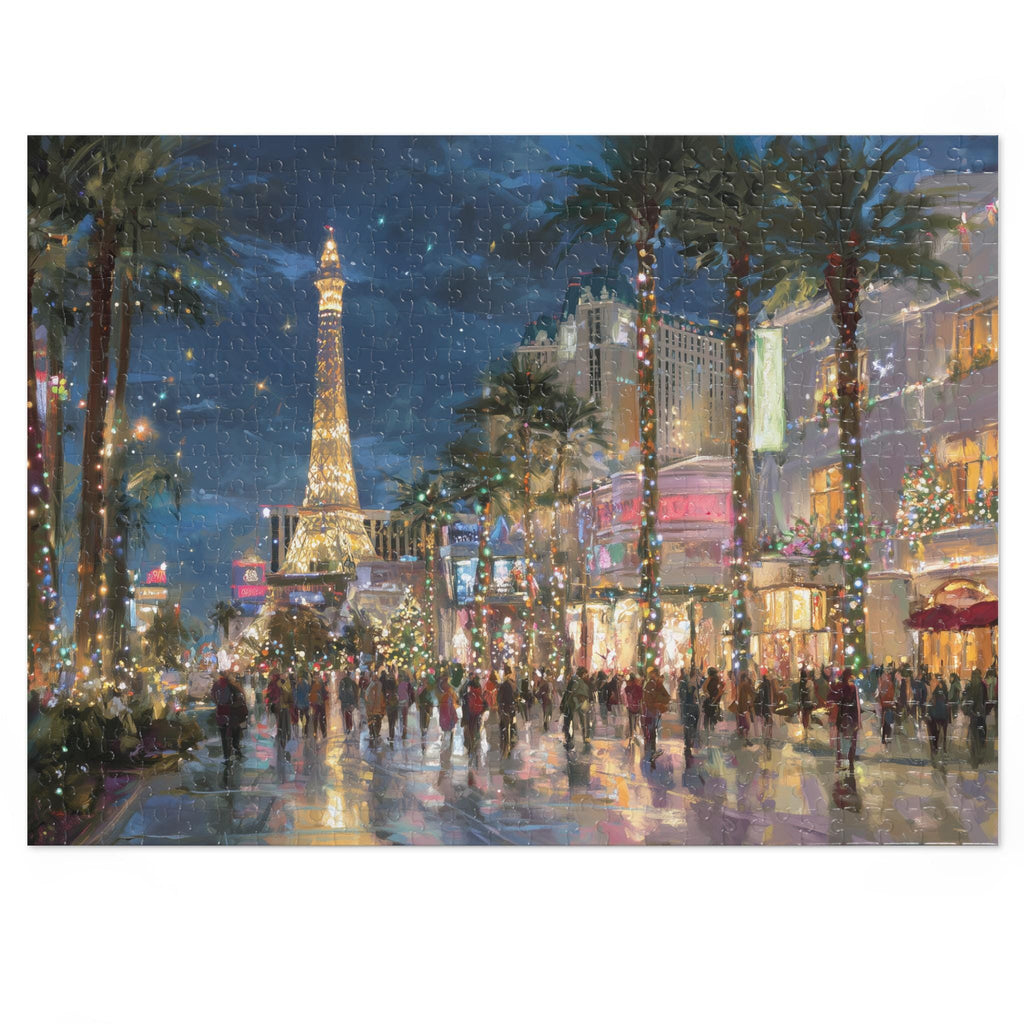Las Vegas Nevada Christmas Puzzle, Personalized Gift Festive Market, Travel Keepsake, Family Holiday Souvenir