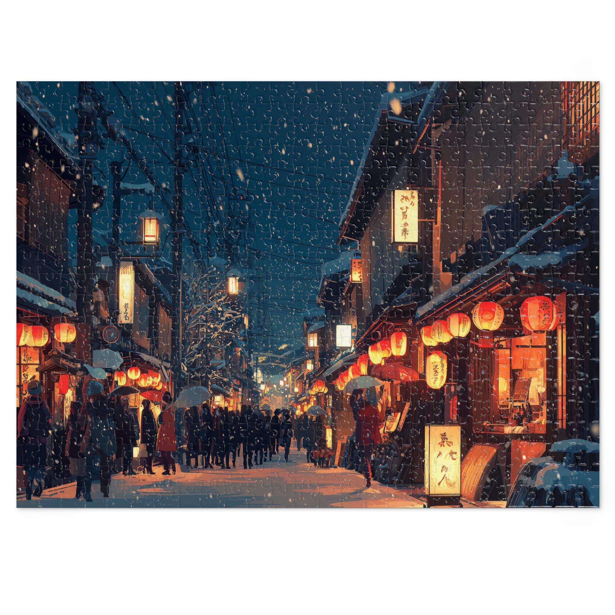 Kyoto Japan Christmas Puzzle, Personalized Gift Festive Market, Travel Keepsake, Family Holiday Souvenir
