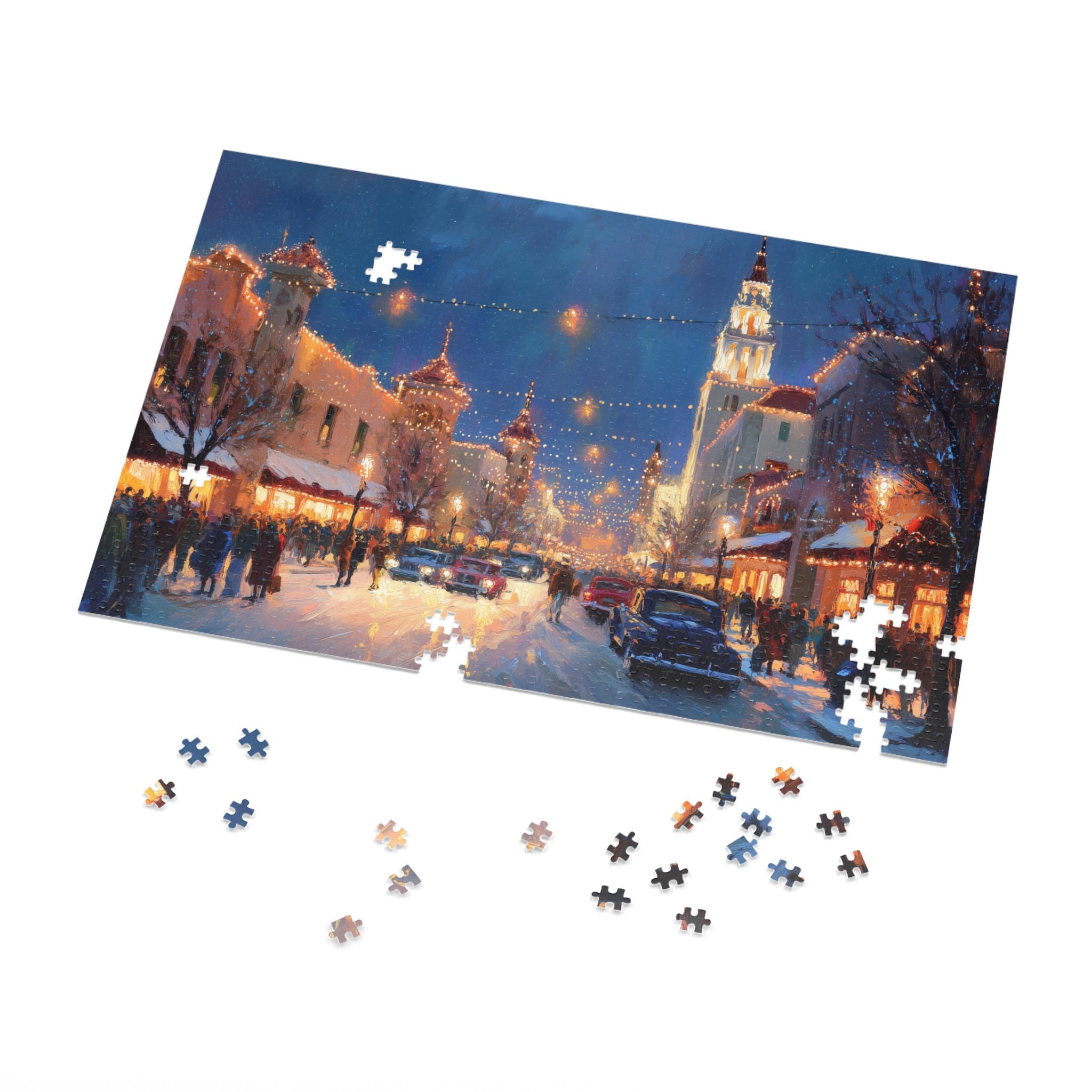 Kansa City Missouri Christmas Puzzle, Personalized Gift Festive Market, Travel Keepsake, Family Holiday Souvenir