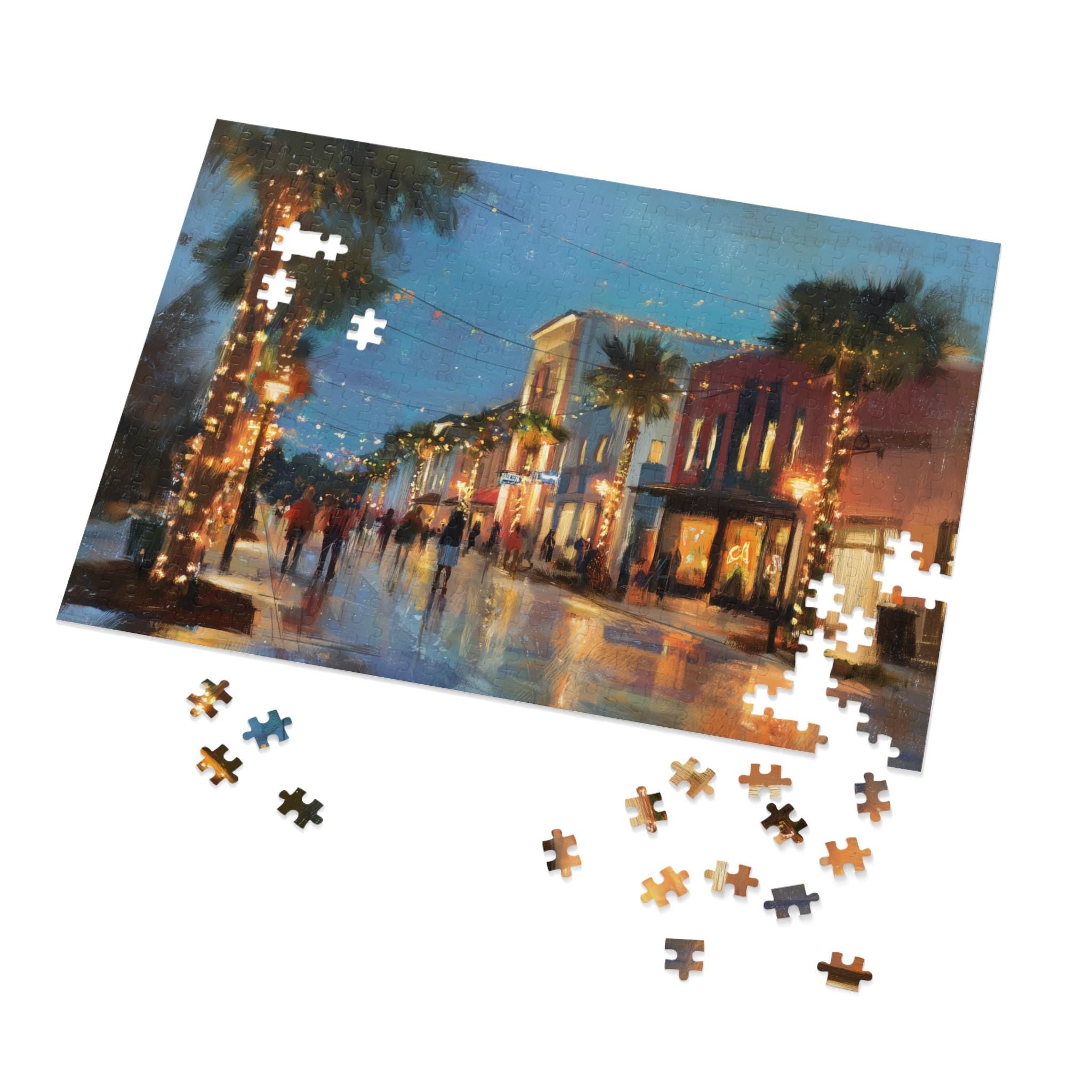 Jackson Mississippi Christmas Puzzle, Personalized Gift Festive Market, Travel Keepsake, Family Holiday Souvenir