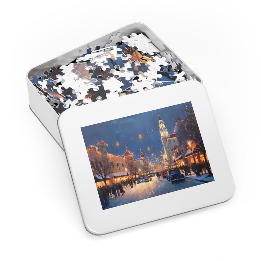 Kansa City Missouri Christmas Puzzle, Personalized Gift Festive Market, Travel Keepsake, Family Holiday Souvenir