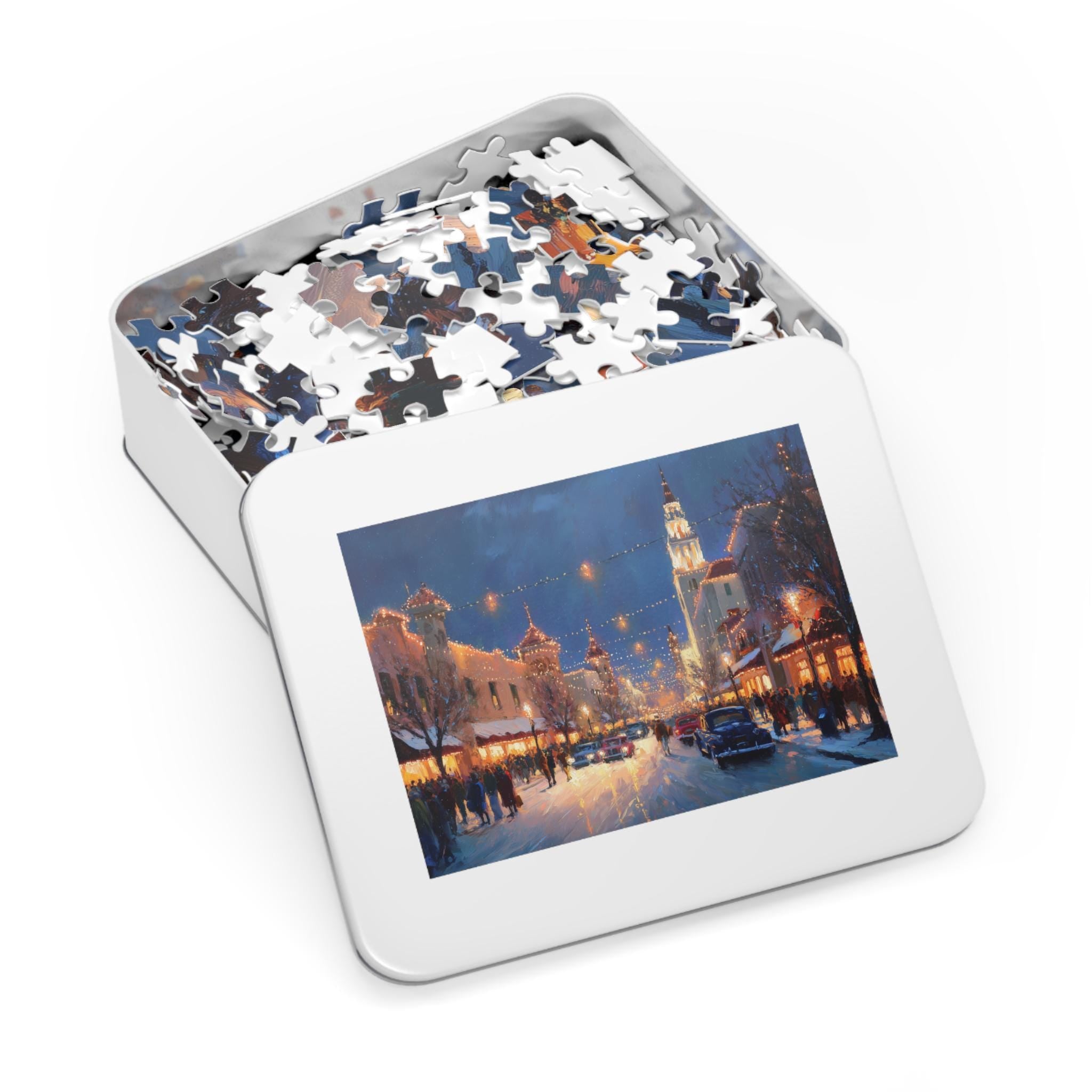 Kansa City Missouri Christmas Puzzle, Personalized Gift Festive Market, Travel Keepsake, Family Holiday Souvenir