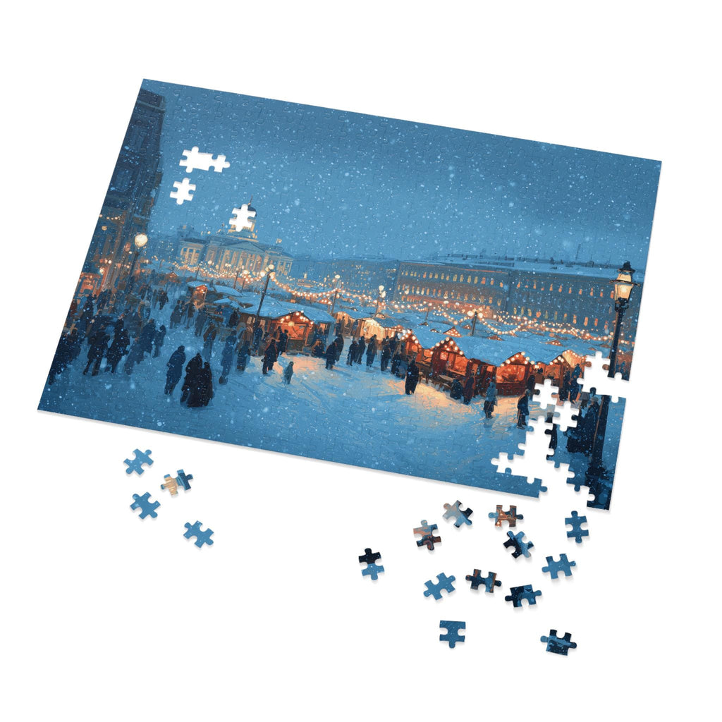 Helsinki Finland Christmas Puzzle, Personalized Gift Festive Market, Travel Keepsake, Family Holiday Souvenir