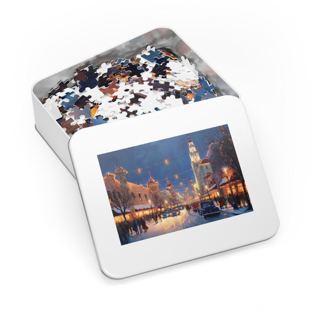 Kansa City Missouri Christmas Puzzle, Personalized Gift Festive Market, Travel Keepsake, Family Holiday Souvenir