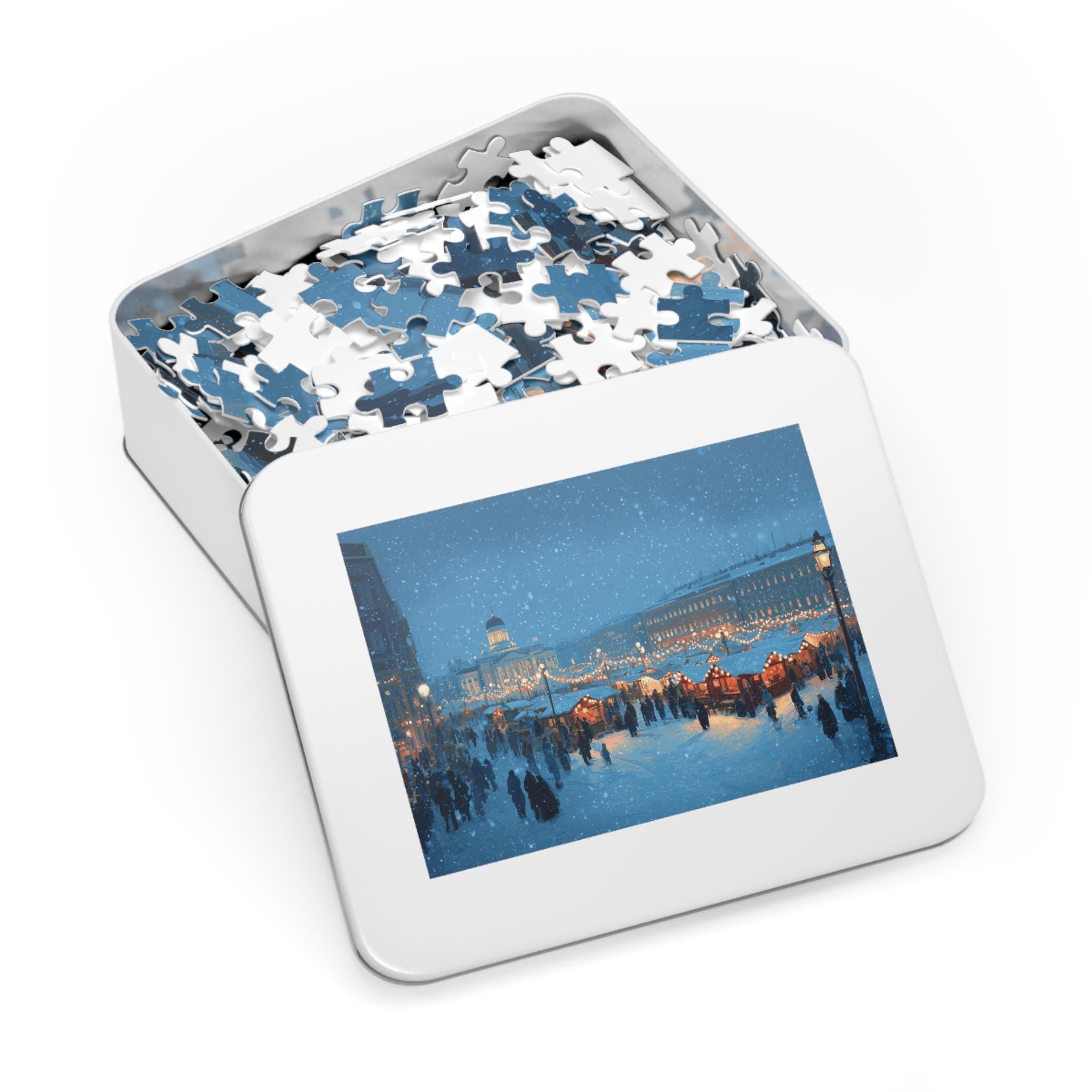 Helsinki Finland Christmas Puzzle, Personalized Gift Festive Market, Travel Keepsake, Family Holiday Souvenir