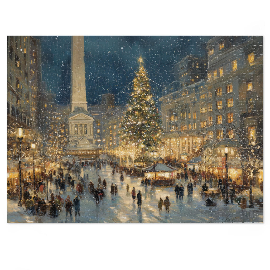 Indianapolis Indiana Christmas Puzzle, Personalized Gift Festive Market, Travel Keepsake, Family Holiday Souvenir