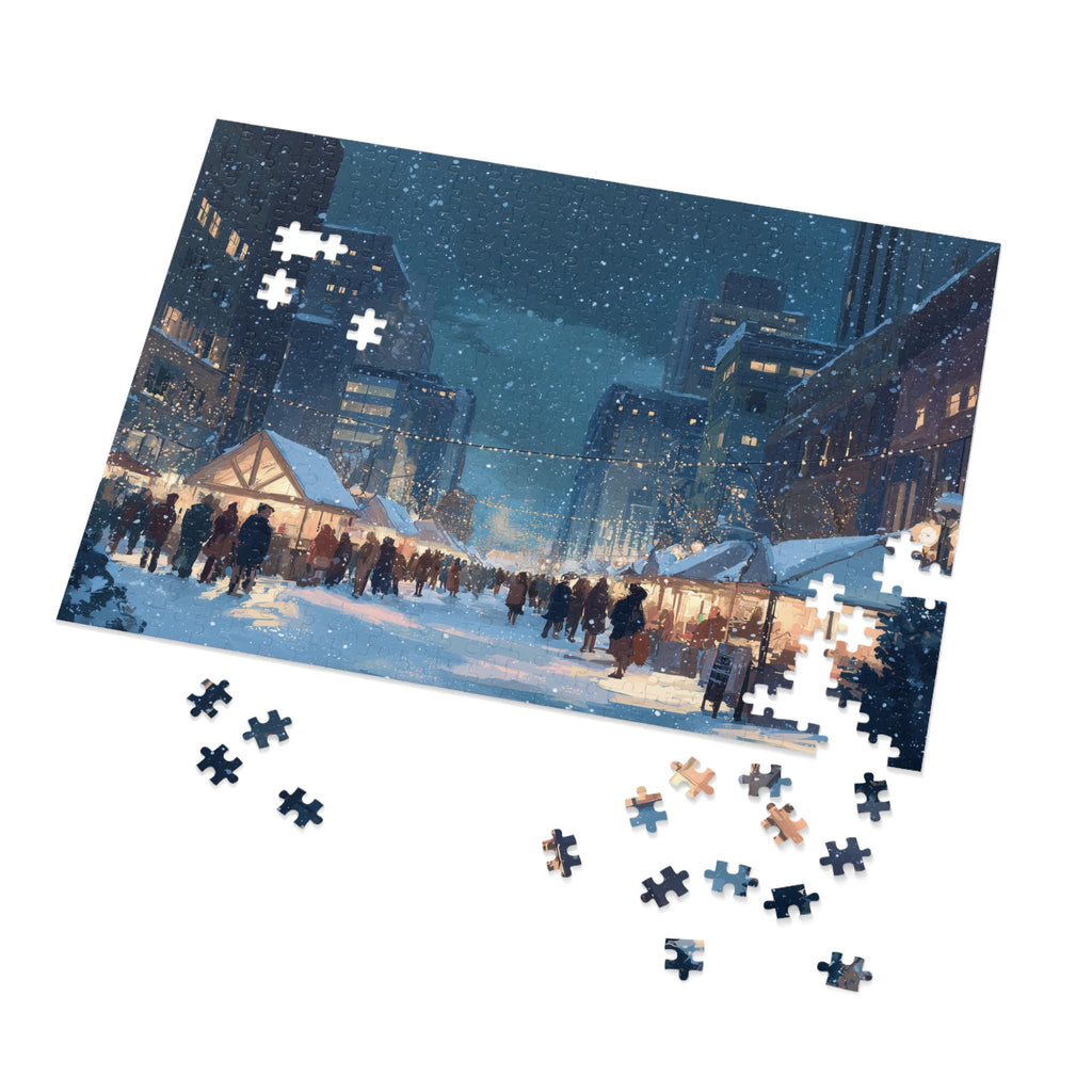 De Moines iowa Christmas Puzzle, Personalized Gift Festive Market, Travel Keepsake, Family Holiday Souvenir