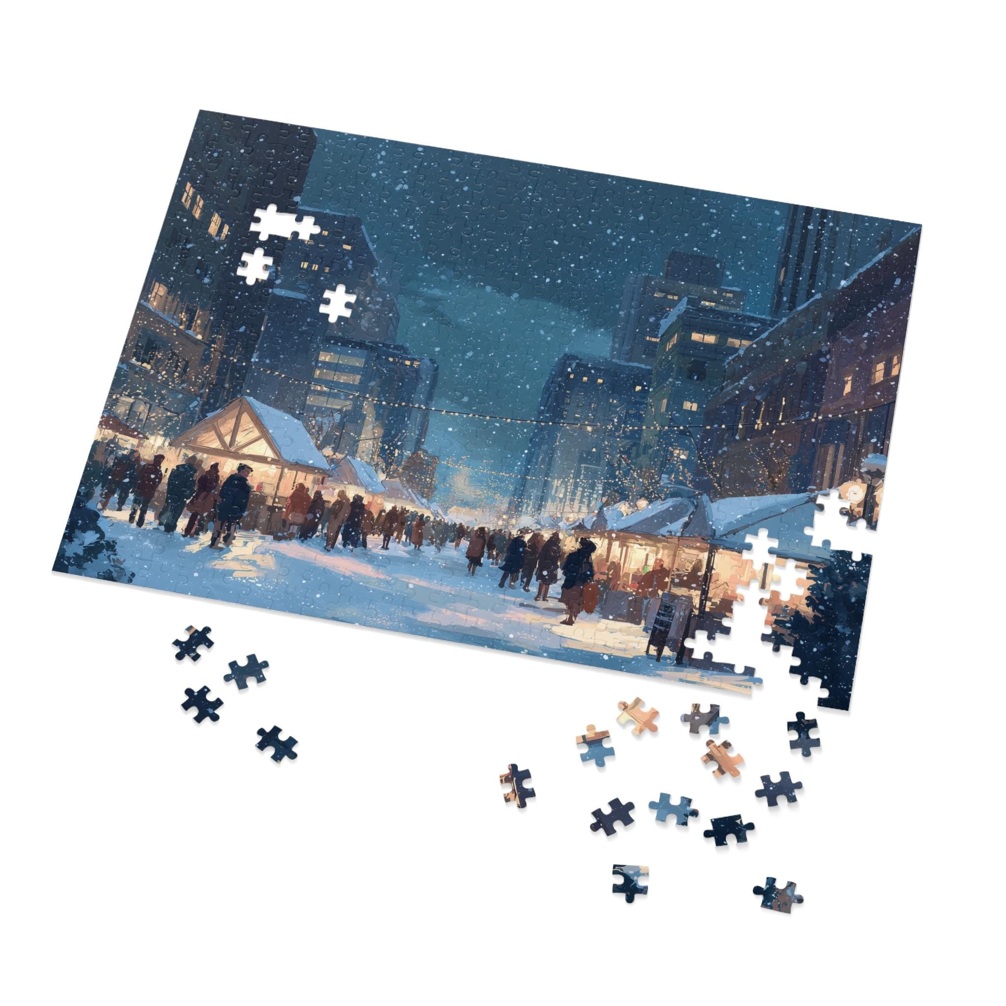 De Moines iowa Christmas Puzzle, Personalized Gift Festive Market, Travel Keepsake, Family Holiday Souvenir