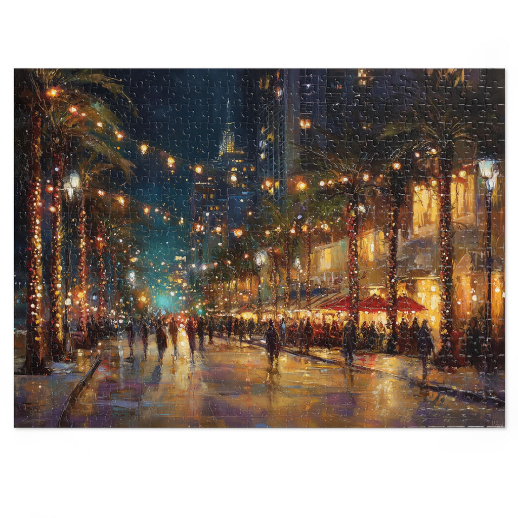 Houston Texas Christmas Puzzle, Personalized Gift Festive Market, Travel Keepsake, Family Holiday Souvenir