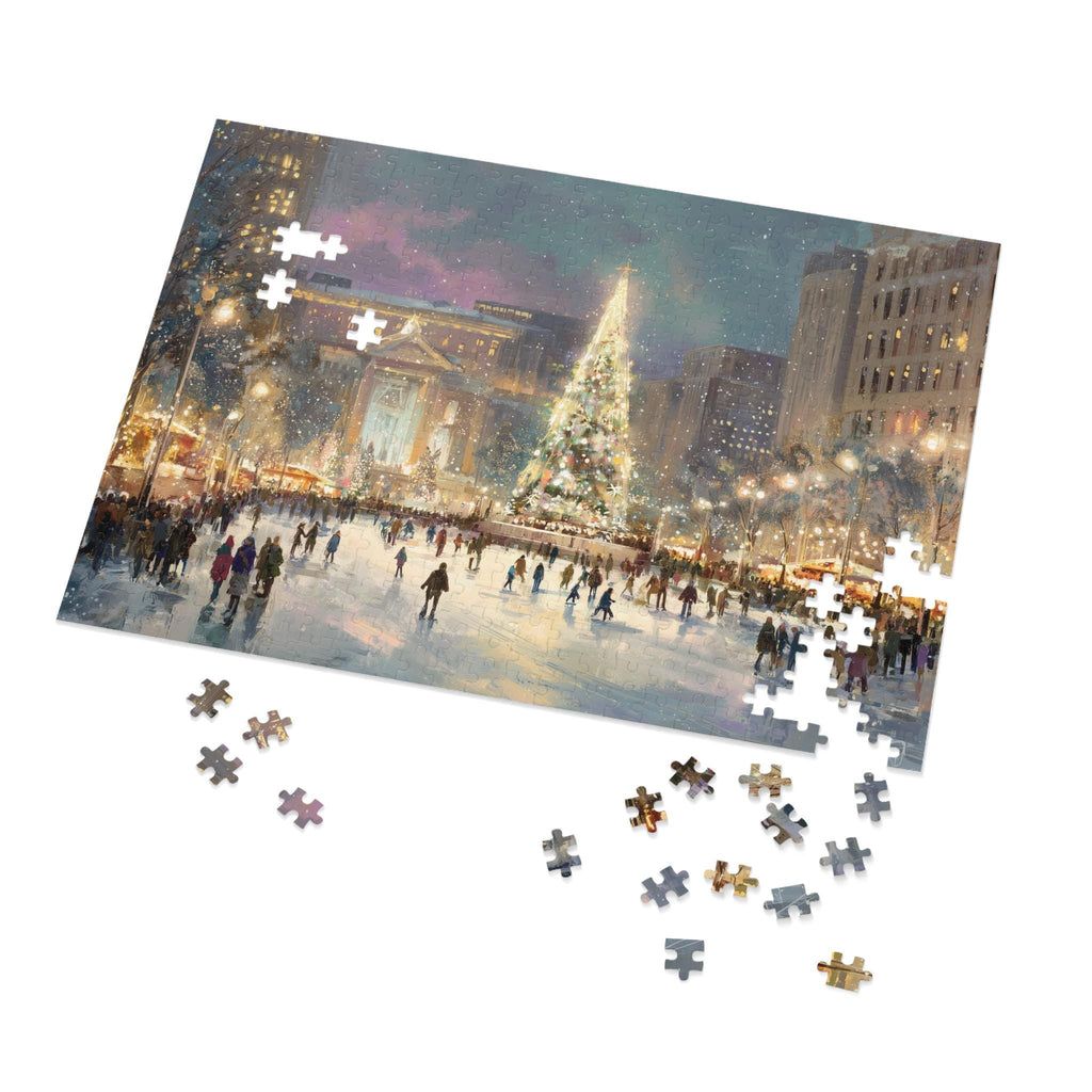 Detroit Michigan Christmas Puzzle, Personalized Gift Festive Market, Travel Keepsake, Family Holiday Souvenir