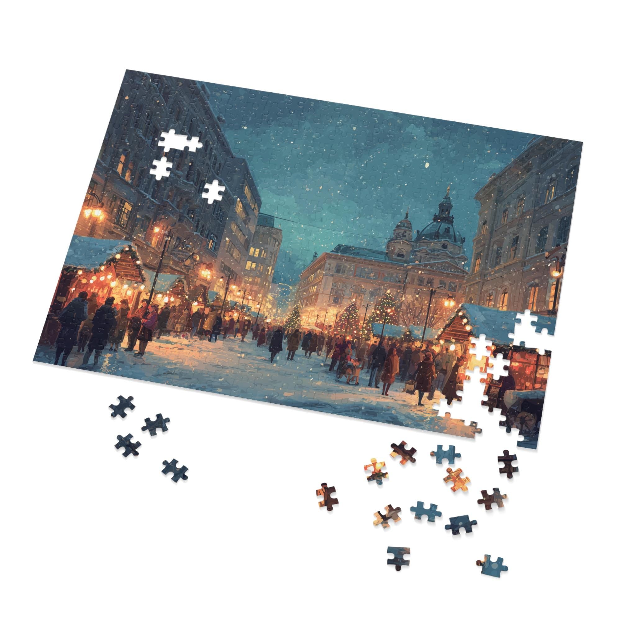 Budapest Hungary Christmas Puzzle, Personalized Gift Festive Market, Travel Keepsake, Family Holiday Souvenir