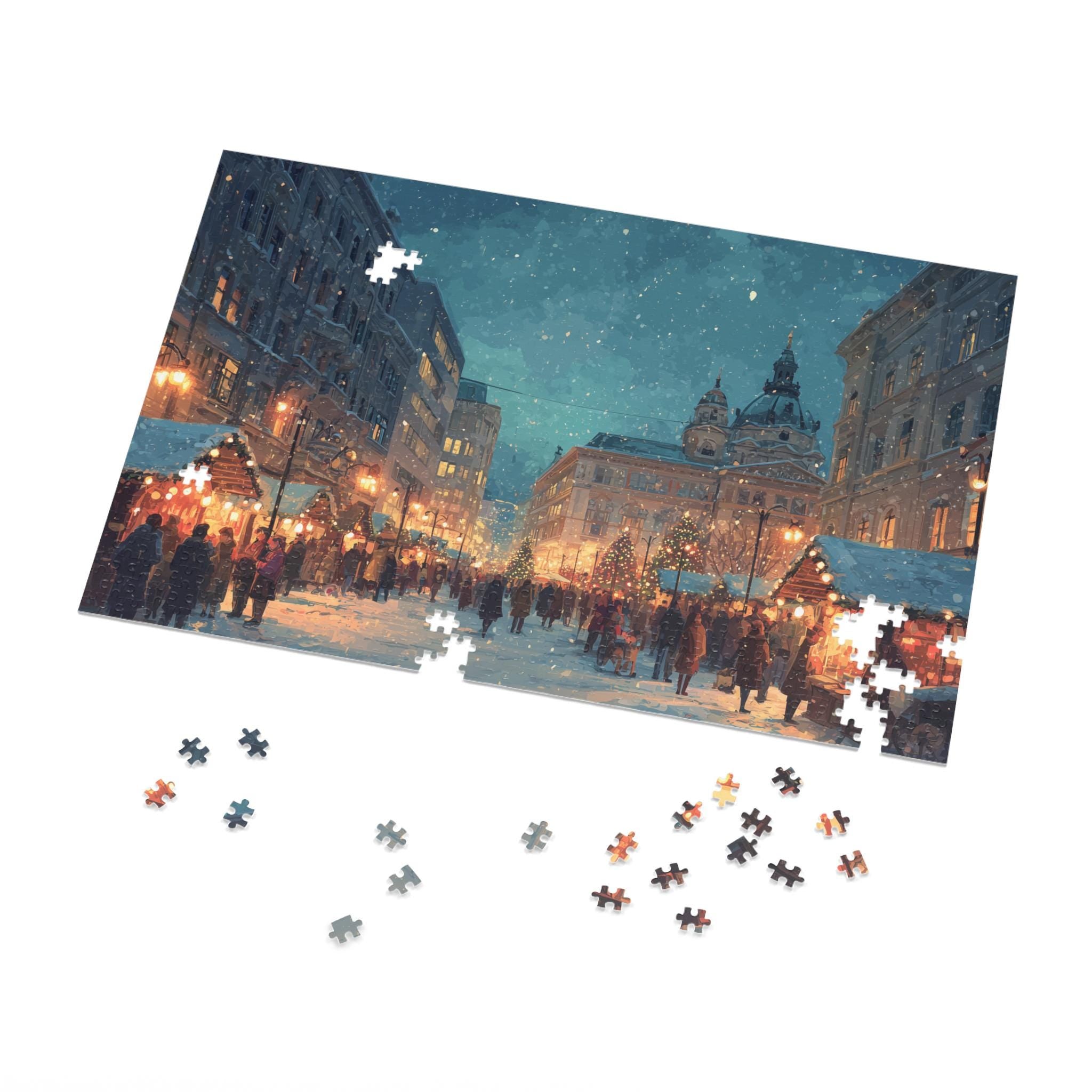 Budapest Hungary Christmas Puzzle, Personalized Gift Festive Market, Travel Keepsake, Family Holiday Souvenir
