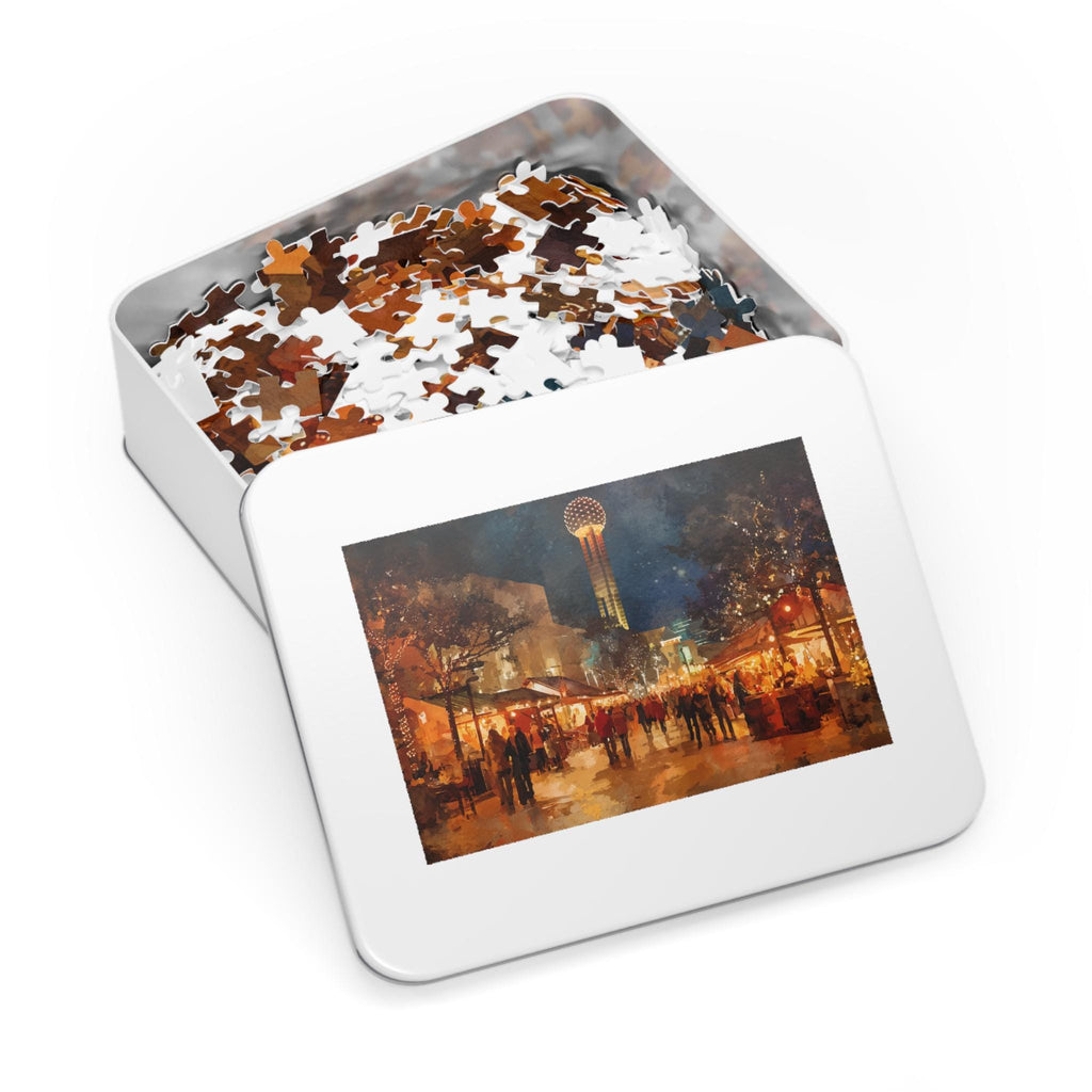 Dallas Texas Christmas Puzzle, Personalized Gift Festive Market, Travel Keepsake, Family Holiday Souvenir