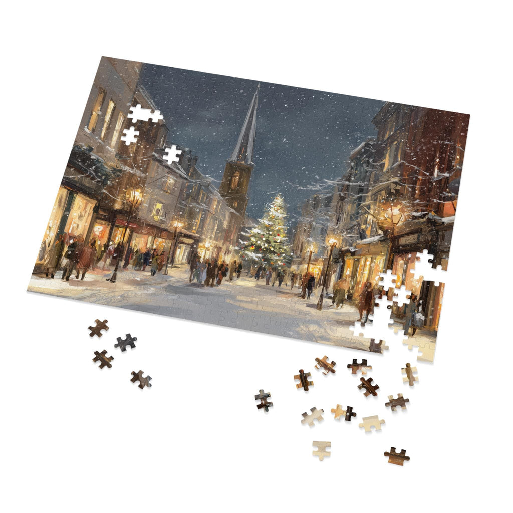 Burlington Vermont Christmas Puzzle, Personalized Gift Festive Market, Travel Keepsake, Family Holiday Souvenir