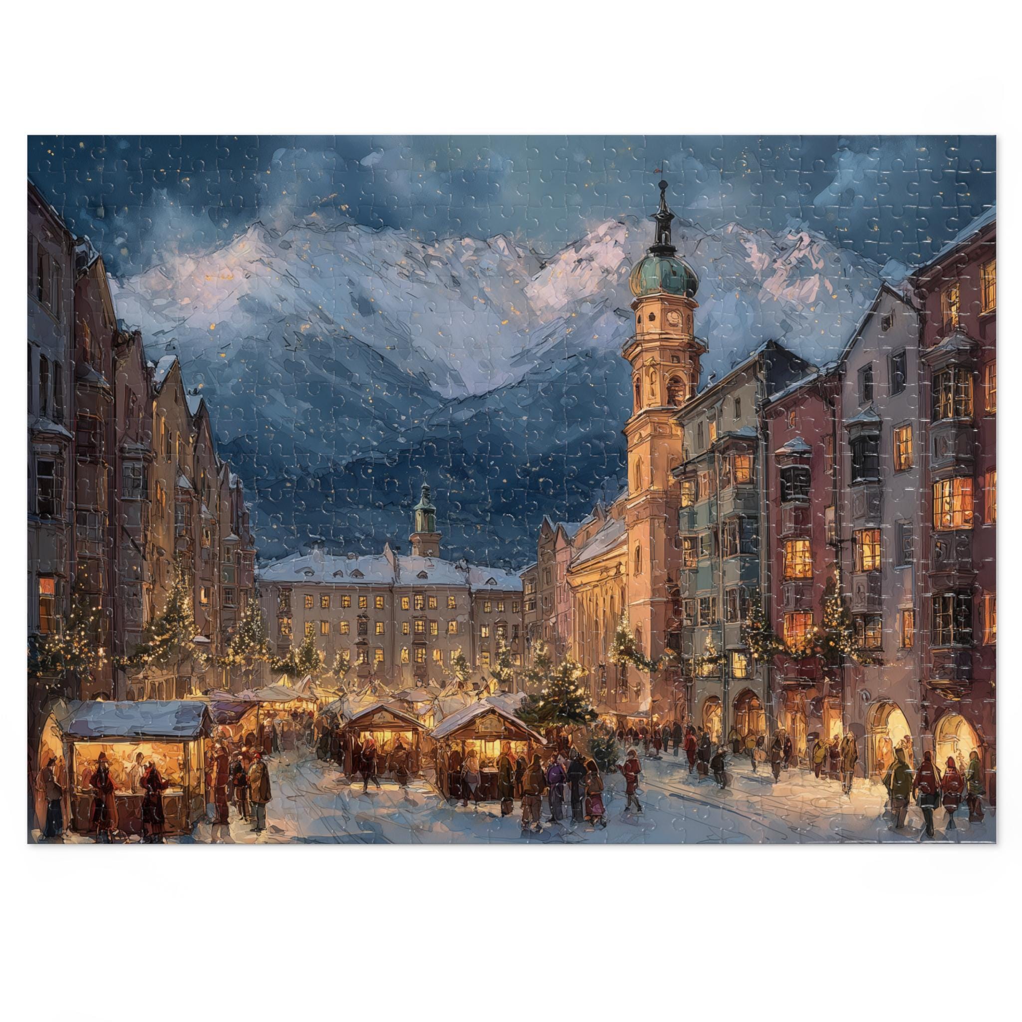Innsbruck Austria Christmas Puzzle, Personalized Gift Festive Market, Travel Keepsake, Family Holiday Souvenir