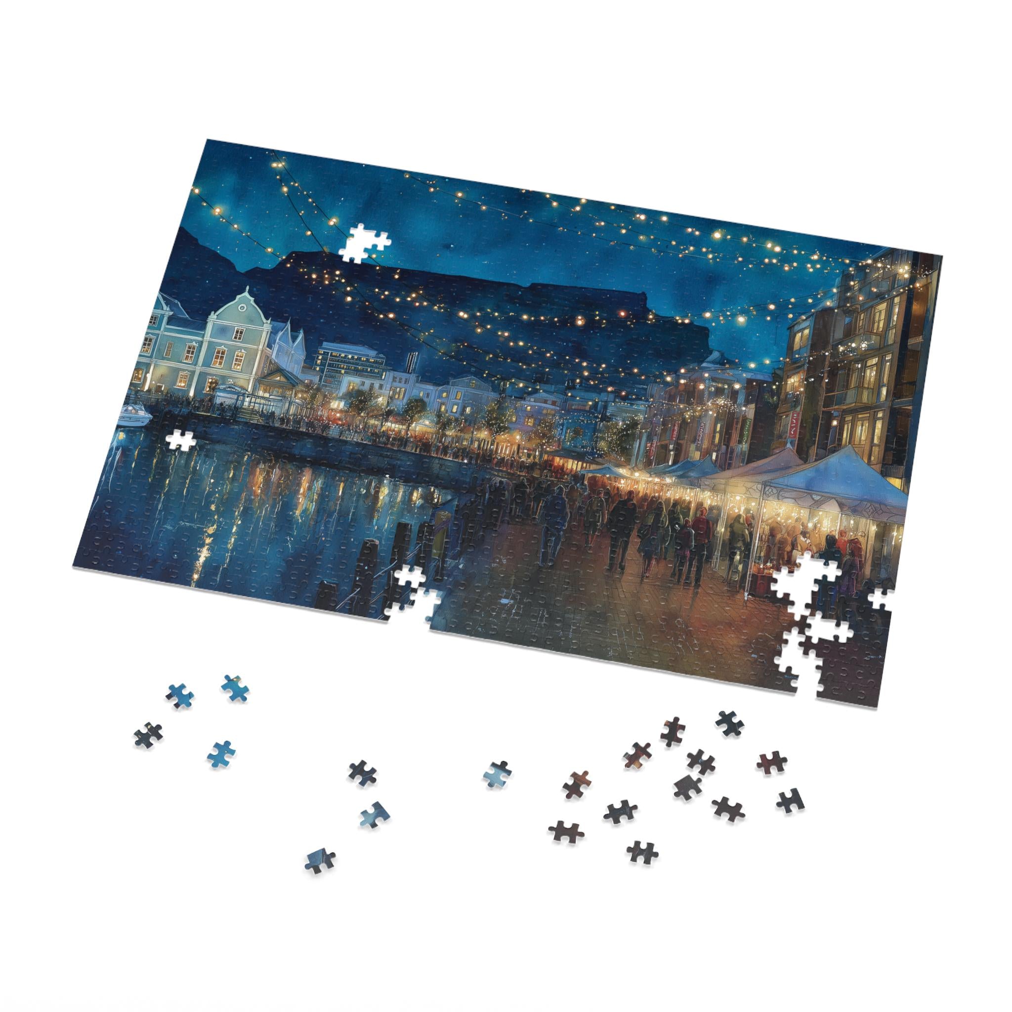 Cape Town South Africa Christmas Puzzle, Personalized Gift Festive Market, Travel Keepsake, Family Holiday Souvenir