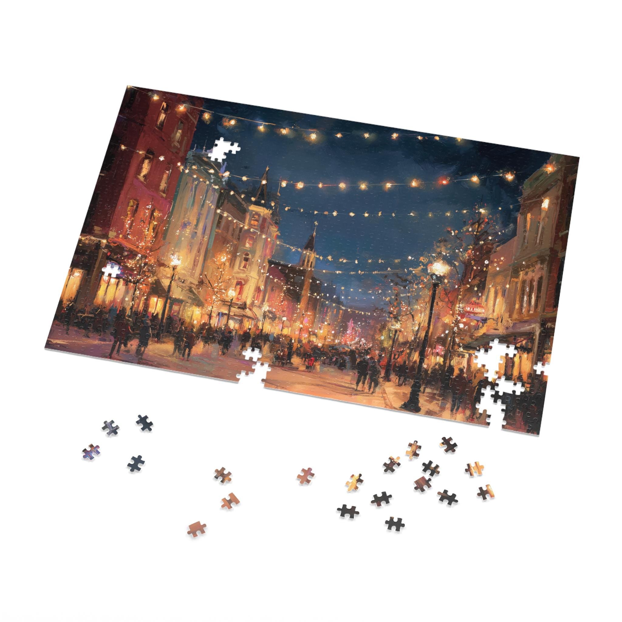 Birmingham Alabama Christmas Puzzle, Personalized Gift Festive Market, Travel Keepsake, Family Holiday Souvenir