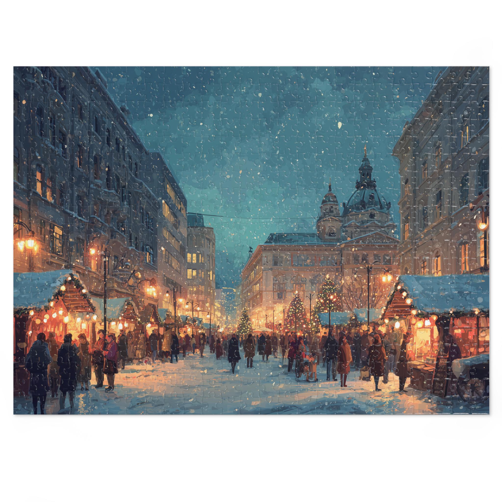 Budapest Hungary Christmas Puzzle, Personalized Gift Festive Market, Travel Keepsake, Family Holiday Souvenir