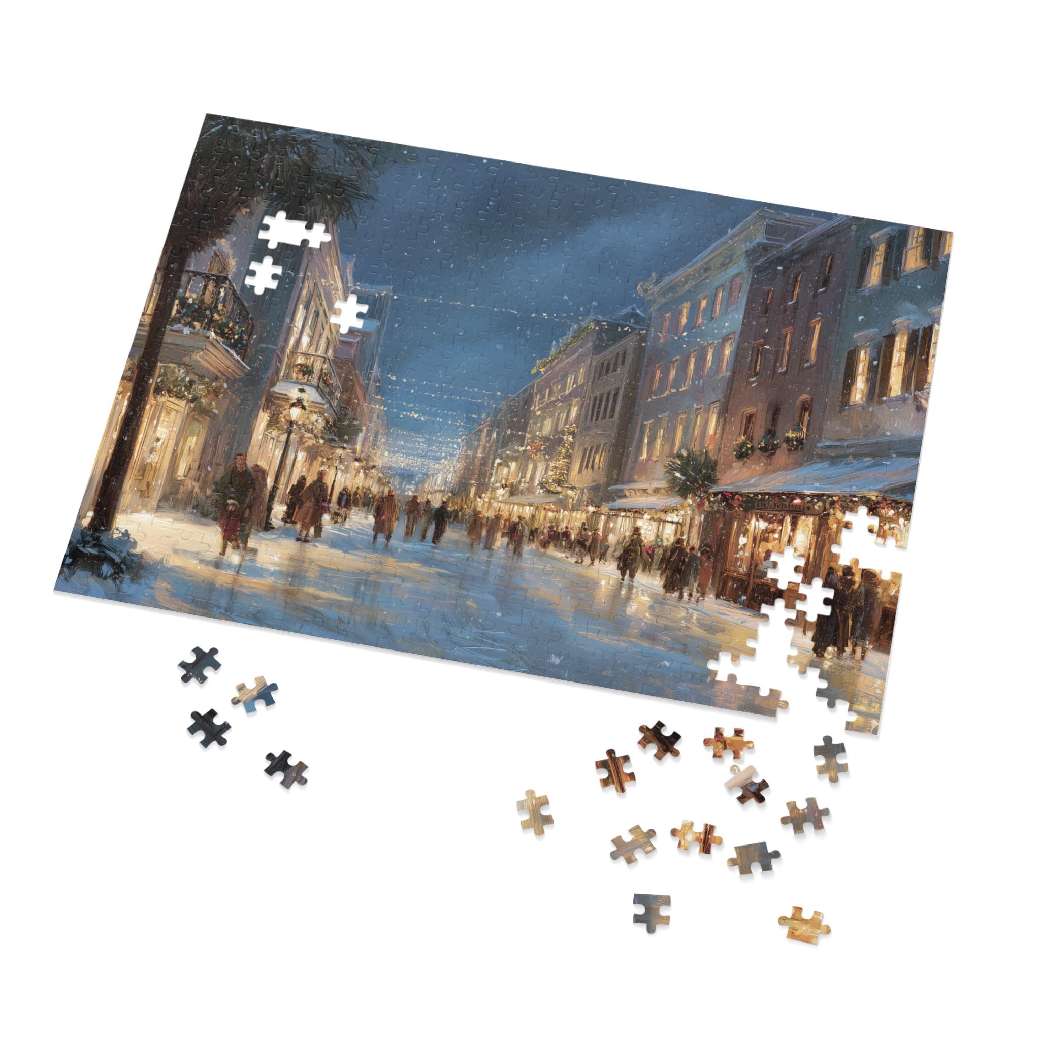 Charleston West Virginia Christmas Puzzle, Personalized Gift Festive Market, Travel Keepsake, Family Holiday Souvenir