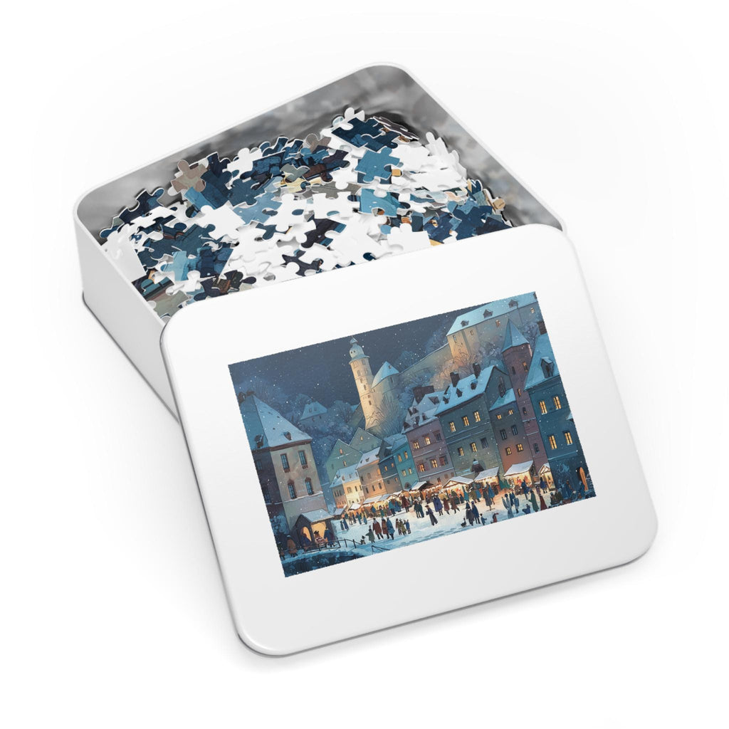 Cesky Krumlov Czech Republic Christmas Puzzle, Personalized Gift Festive Market, Travel Keepsake, Family Holiday Souvenir