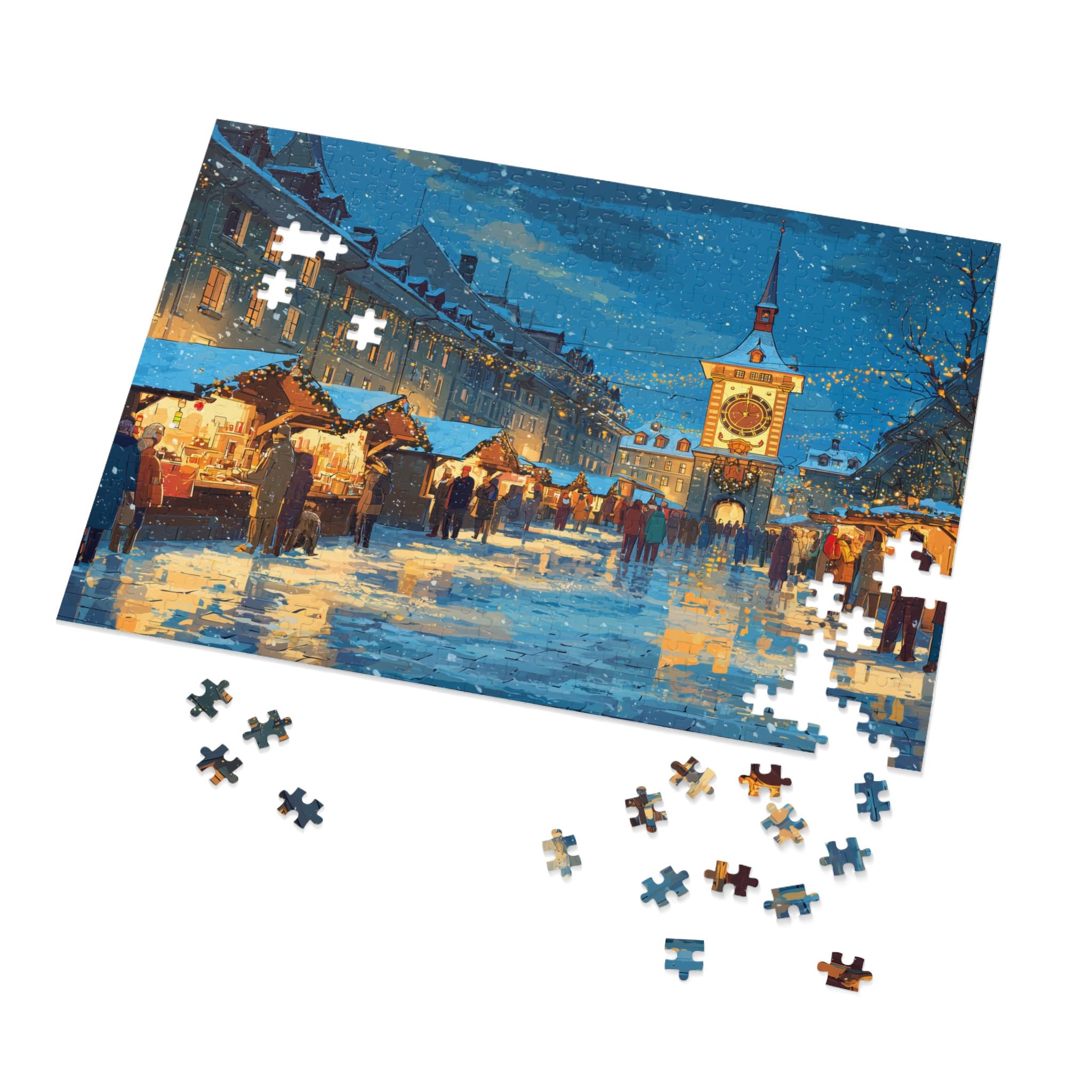 Bern Switzerland Christmas Puzzle, Personalized Gift Festive Market, Travel Keepsake, Family Holiday Souvenir