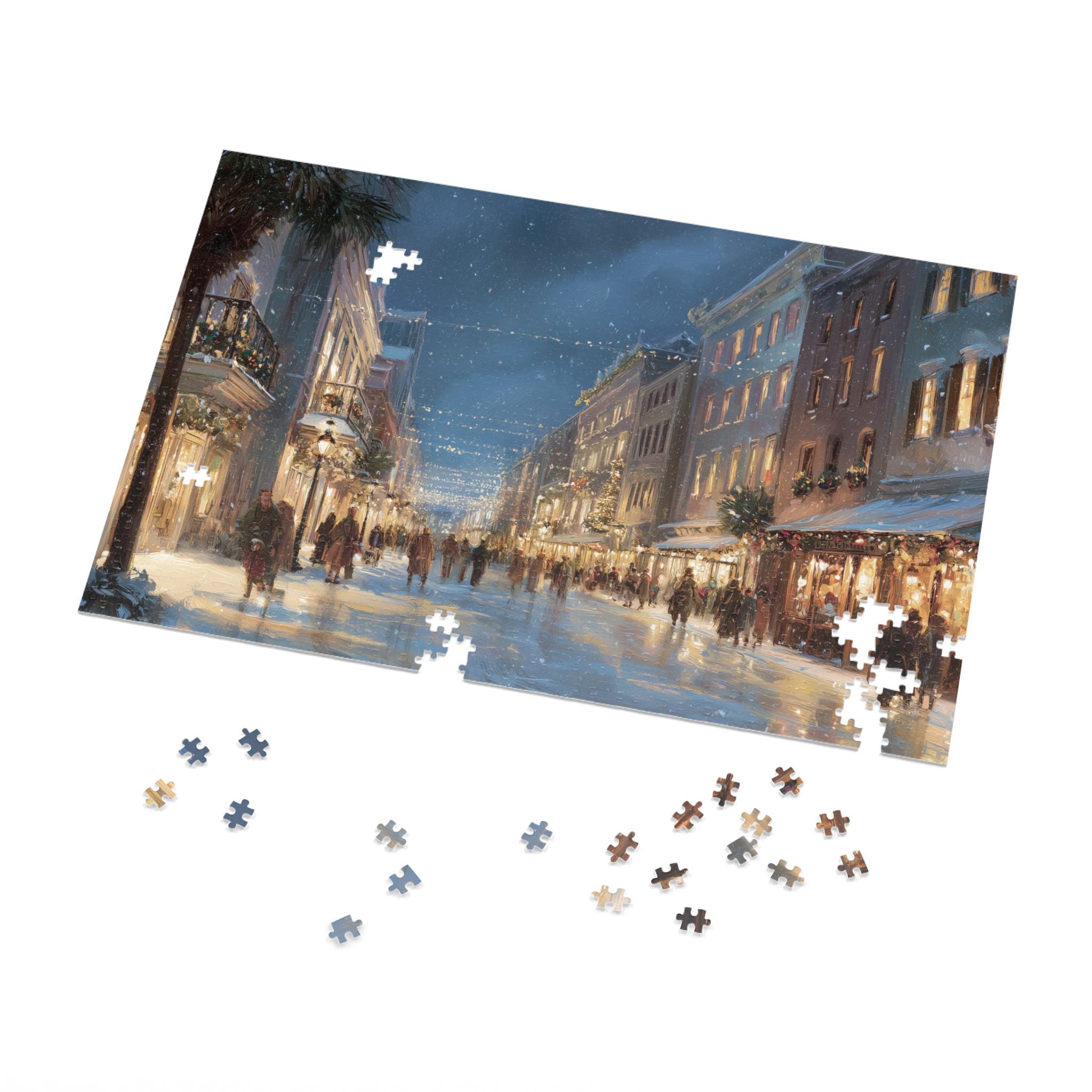 Charleston West Virginia Christmas Puzzle, Personalized Gift Festive Market, Travel Keepsake, Family Holiday Souvenir