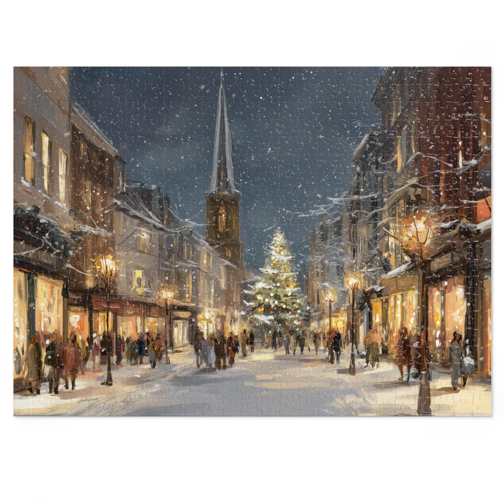 Burlington Vermont Christmas Puzzle, Personalized Gift Festive Market, Travel Keepsake, Family Holiday Souvenir