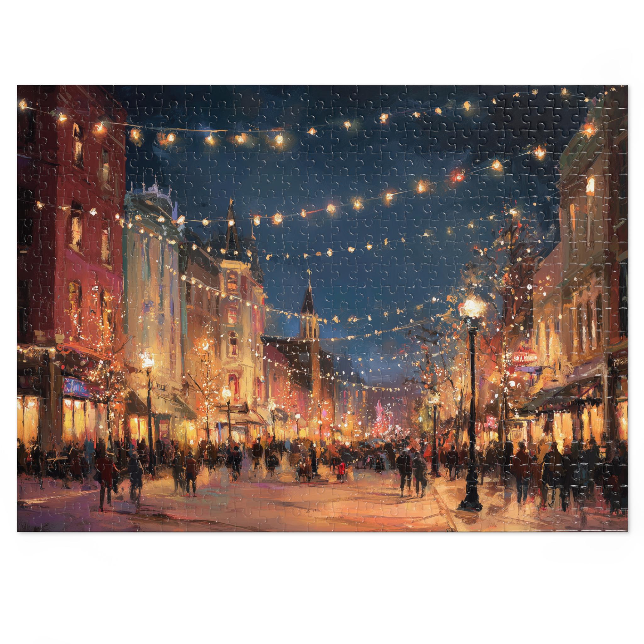 Birmingham Alabama Christmas Puzzle, Personalized Gift Festive Market, Travel Keepsake, Family Holiday Souvenir