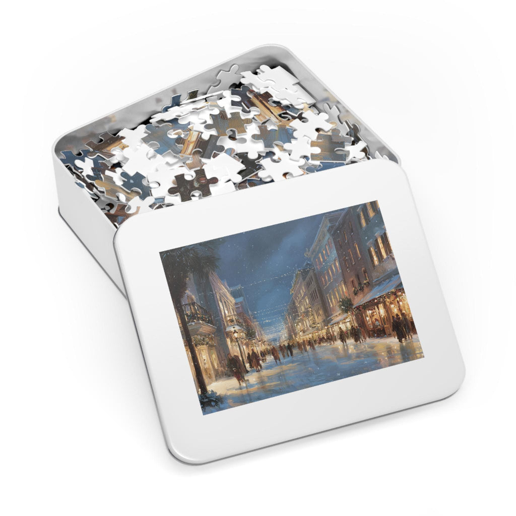 Charleston West Virginia Christmas Puzzle, Personalized Gift Festive Market, Travel Keepsake, Family Holiday Souvenir