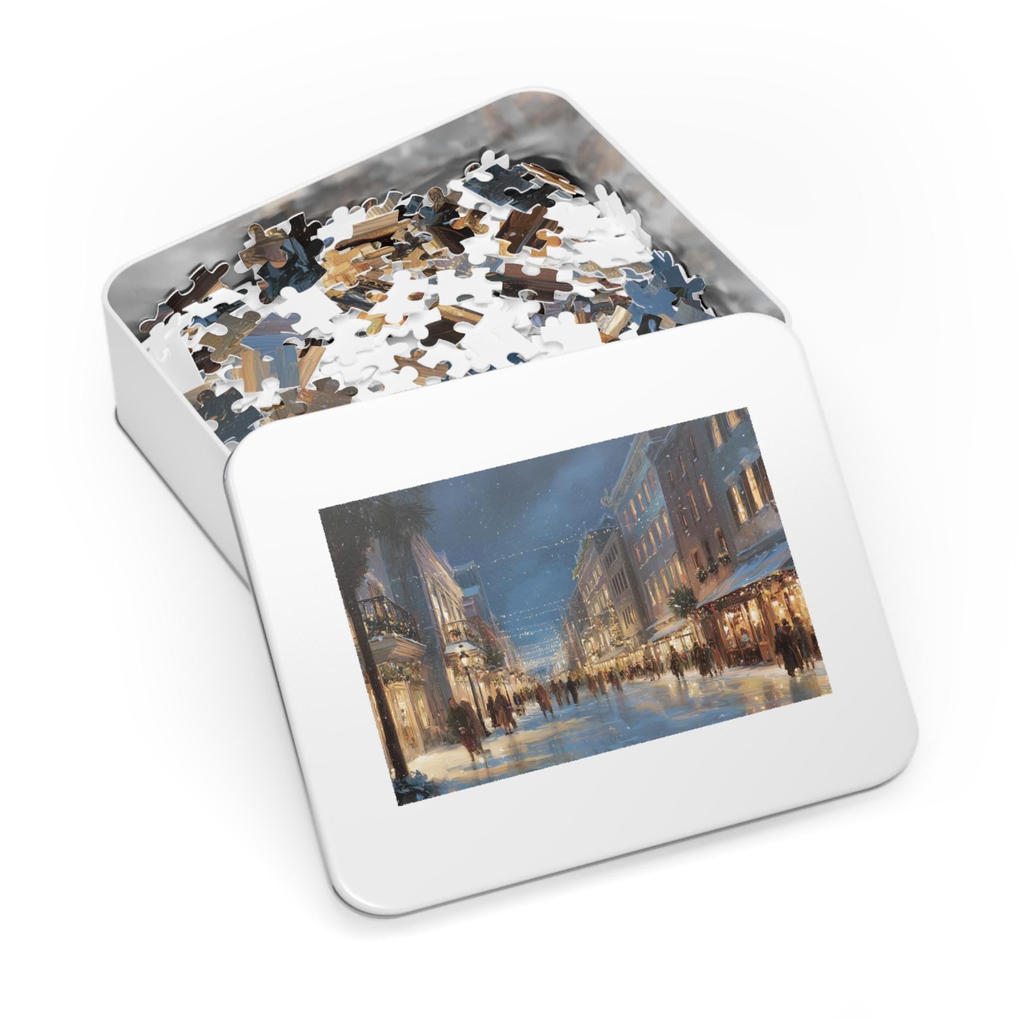 Charleston West Virginia Christmas Puzzle, Personalized Gift Festive Market, Travel Keepsake, Family Holiday Souvenir