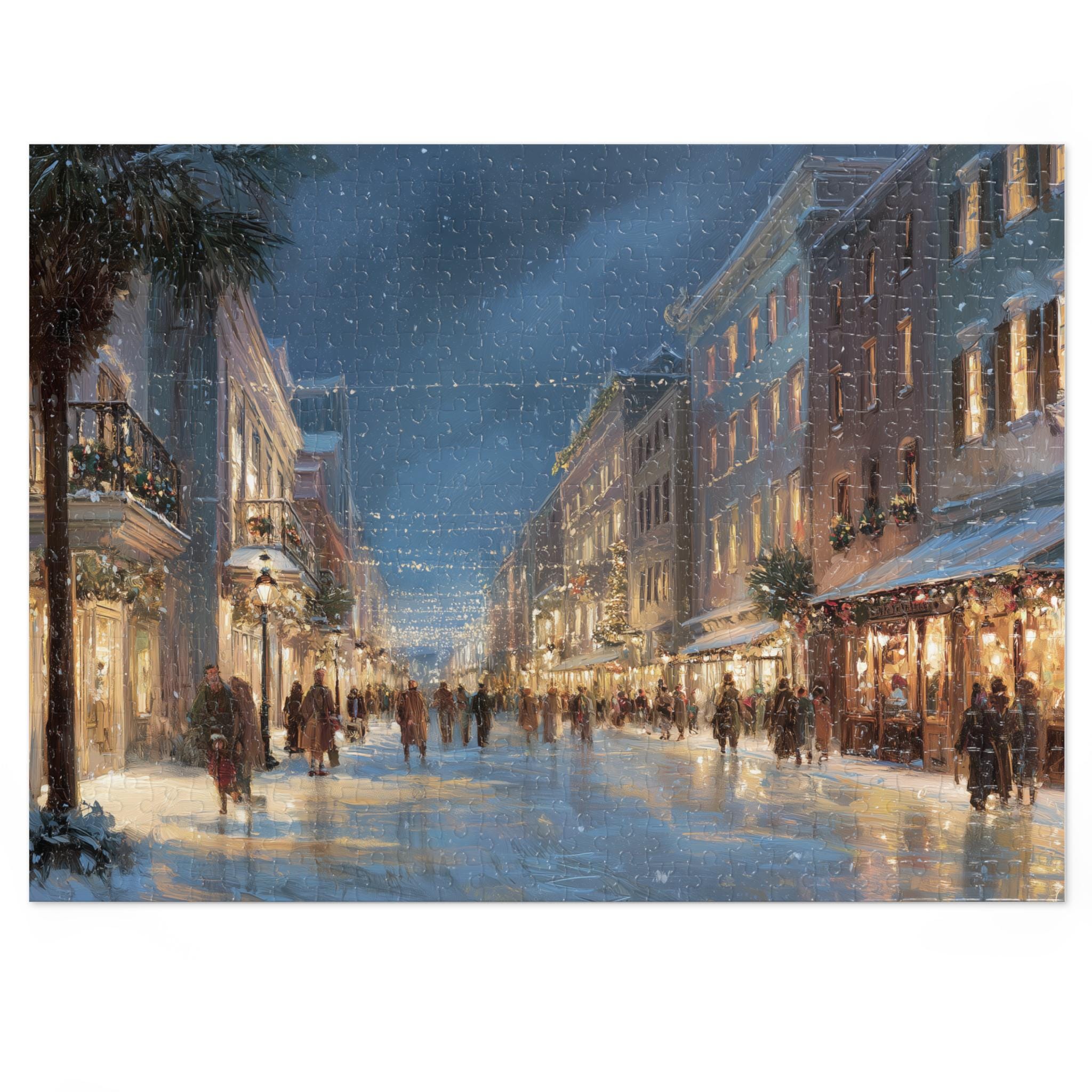 Charleston West Virginia Christmas Puzzle, Personalized Gift Festive Market, Travel Keepsake, Family Holiday Souvenir