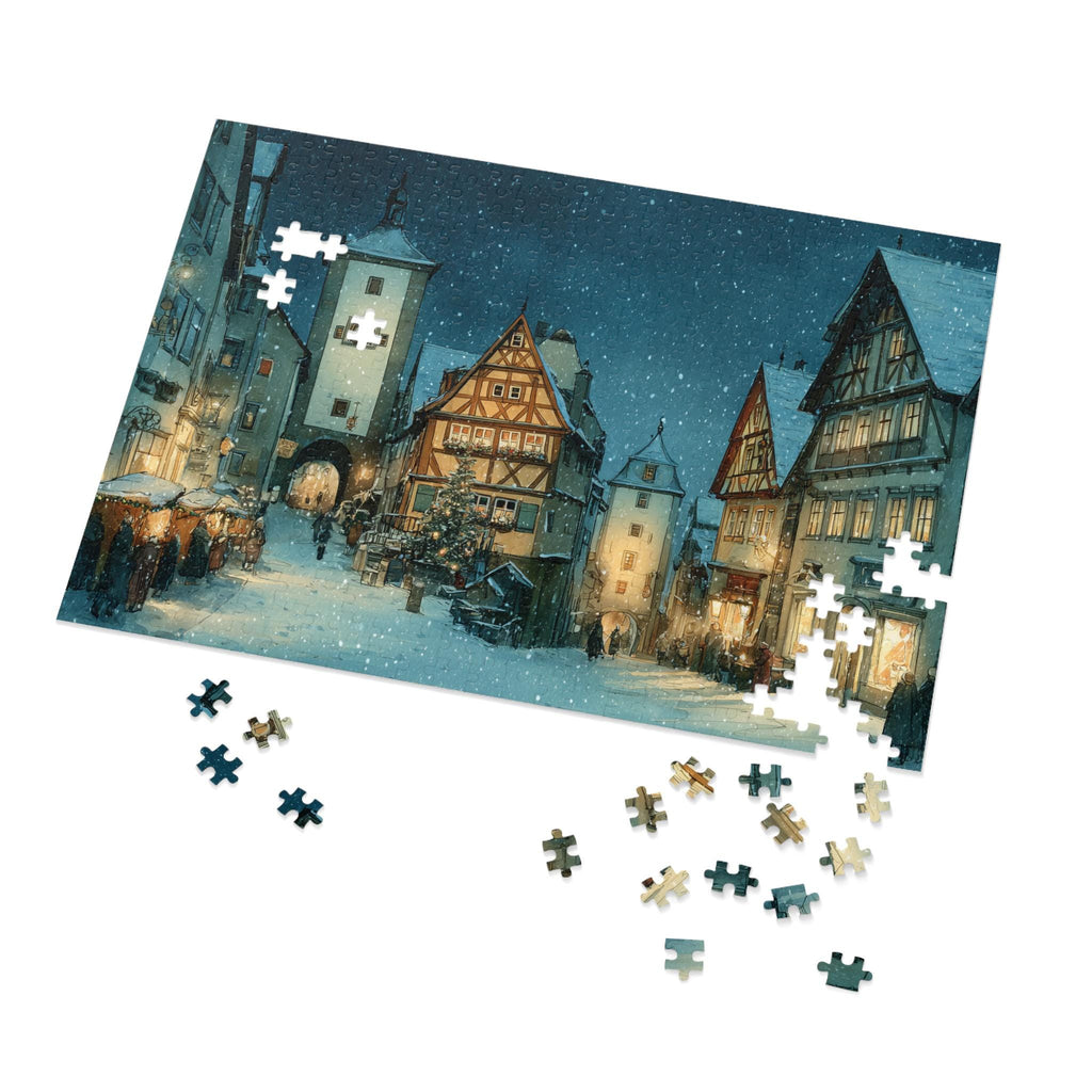 Rothenburg ob der Tauber Germany Christmas Puzzle, Personalized Gift Festive Market, Travel Keepsake, Family Holiday Souvenir