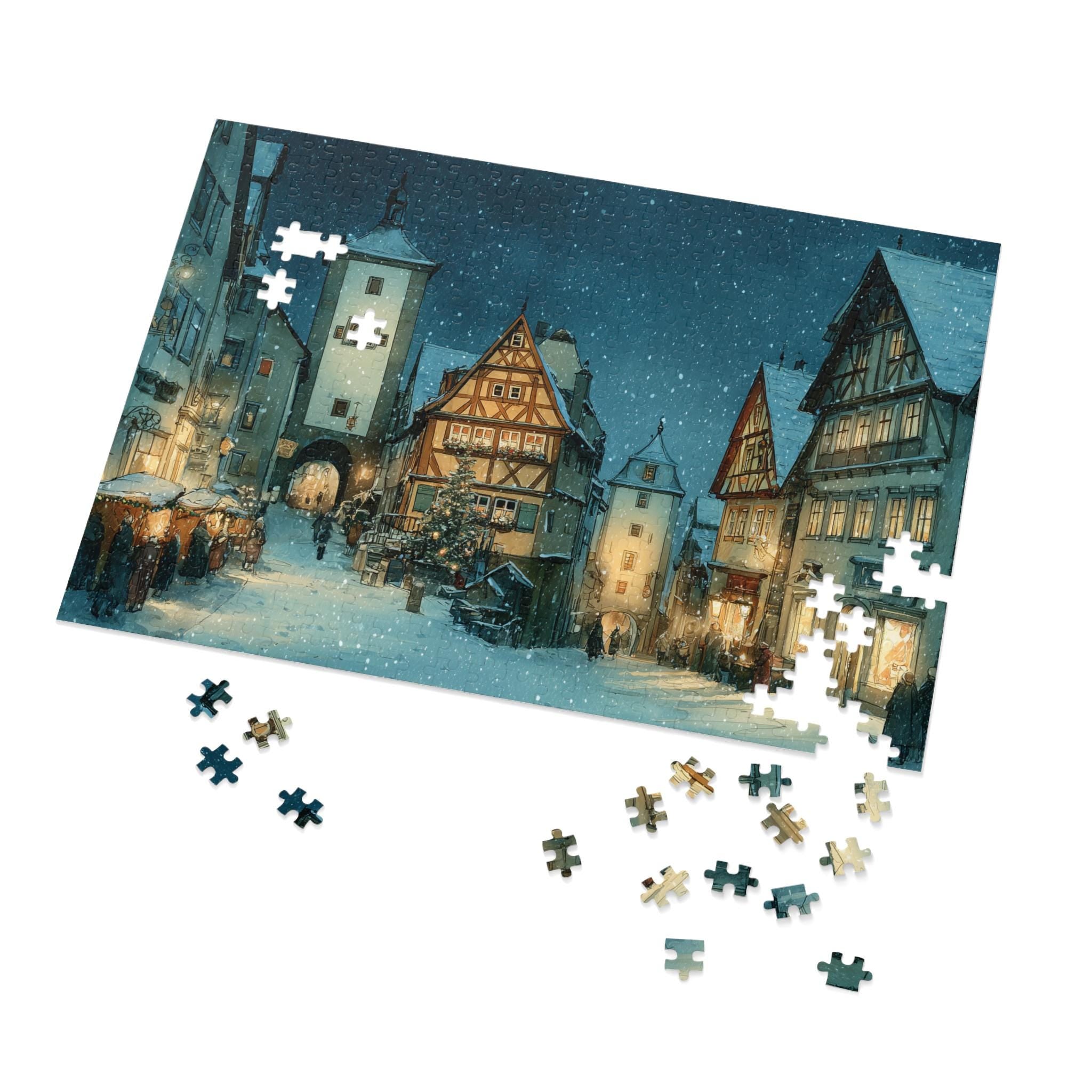 Rothenburg ob der Tauber Germany Christmas Puzzle, Personalized Gift Festive Market, Travel Keepsake, Family Holiday Souvenir