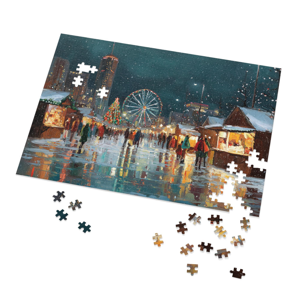 Atlanta Georgia Christmas Puzzle, Personalized Gift Festive Market, Travel Keepsake, Family Holiday Souvenir