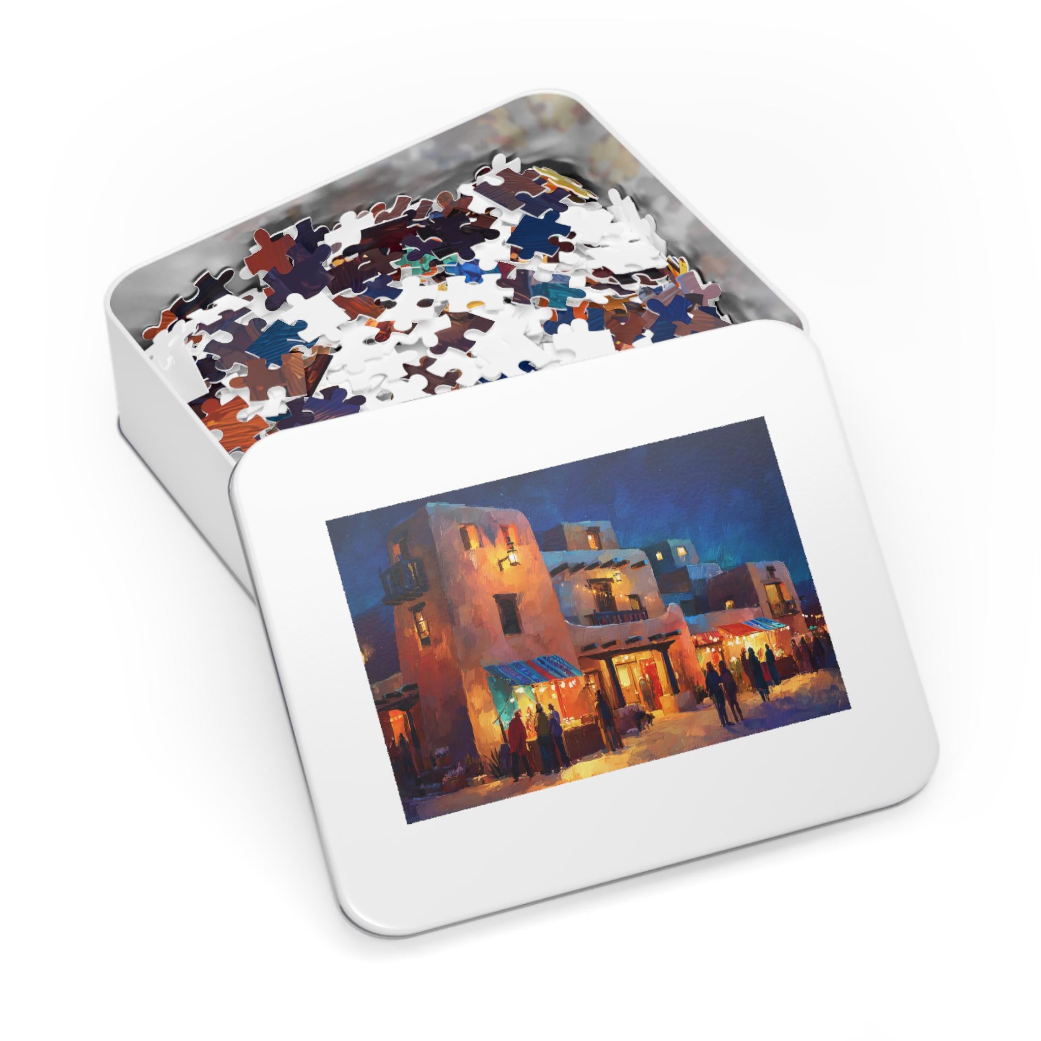 Albuquerques New Mexico Christmas Puzzle, Personalized Gift Festive Market, Travel Keepsake, Family Holiday Souvenir
