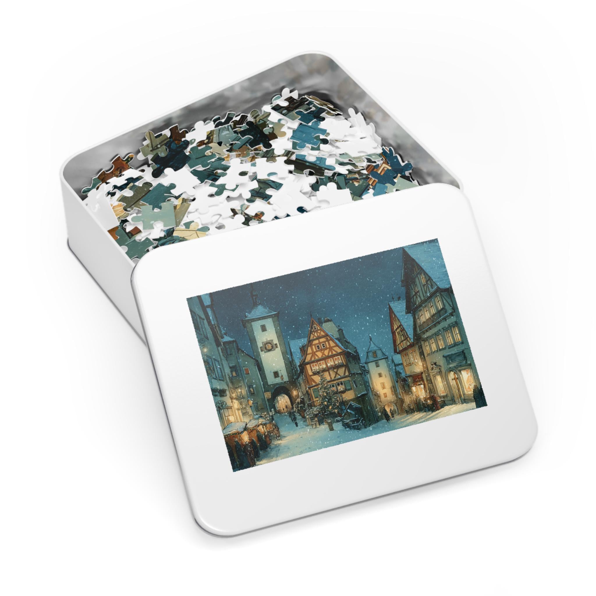 Rothenburg ob der Tauber Germany Christmas Puzzle, Personalized Gift Festive Market, Travel Keepsake, Family Holiday Souvenir