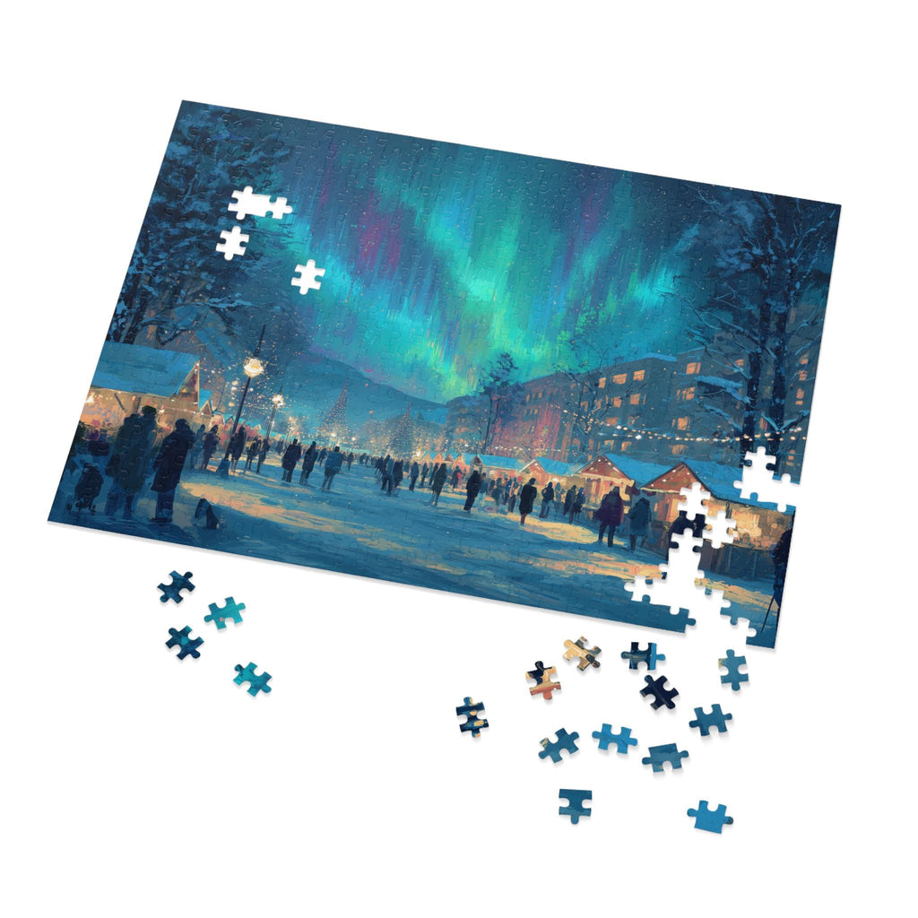 Anchorages Alaska Christmas Puzzle, Personalized Gift Festive Market, Travel Keepsake, Family Holiday Souvenir