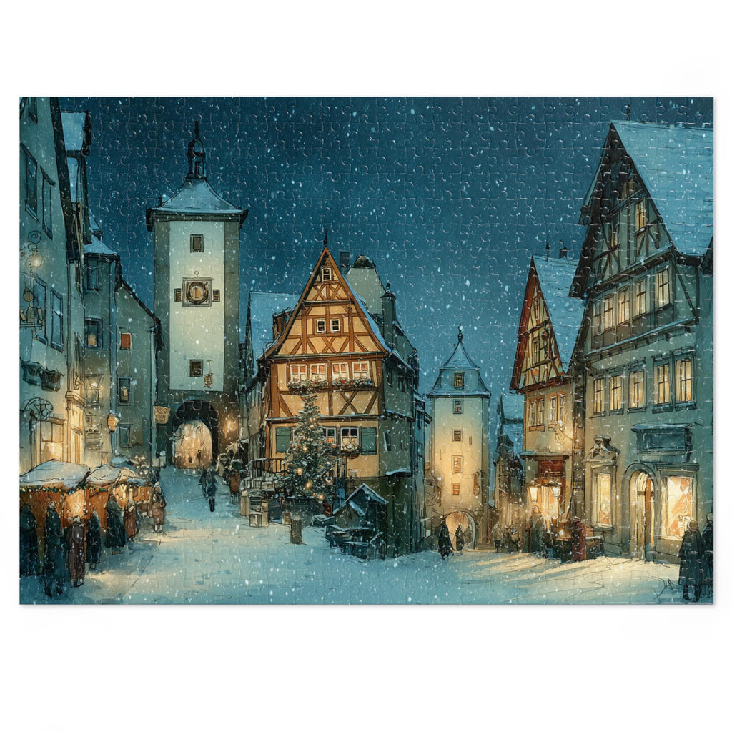 Rothenburg ob der Tauber Germany Christmas Puzzle, Personalized Gift Festive Market, Travel Keepsake, Family Holiday Souvenir