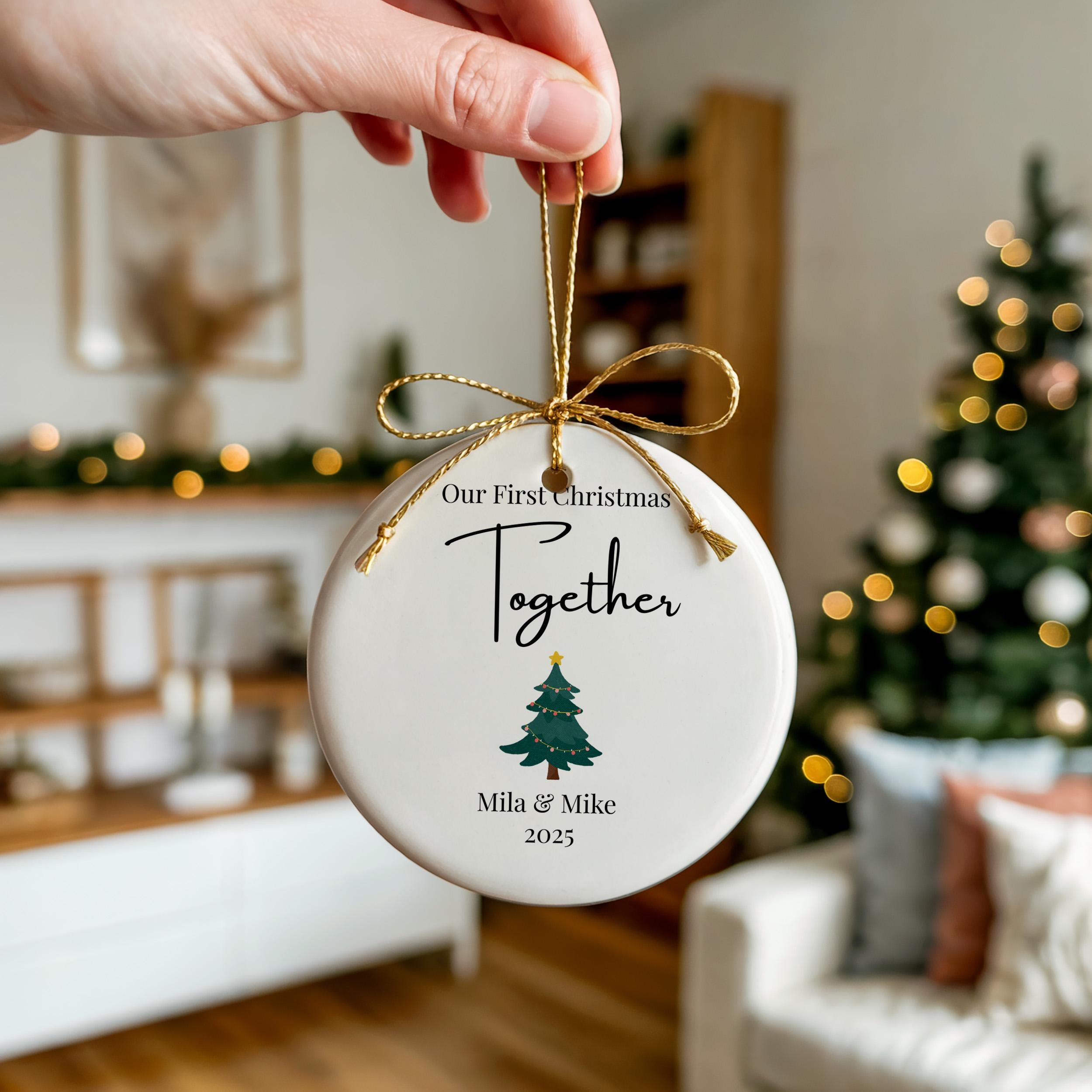 Personalized Our First Married Christmas Ornament,, Custom New Couple gift Xmas Bauble