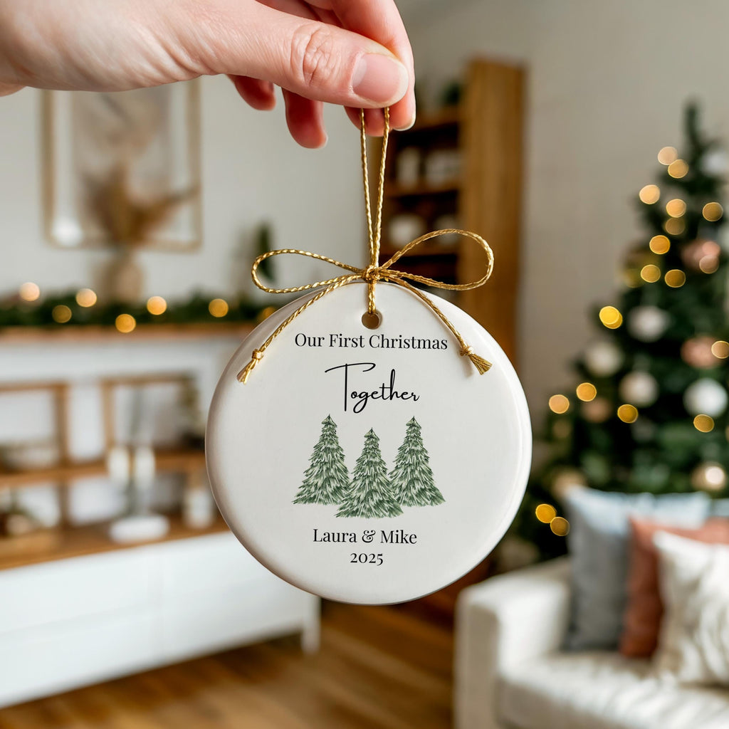 Our First Christmas Tree Together Ornament,Personalized Bauble, Custom Newly Wed Couple gift Xmas