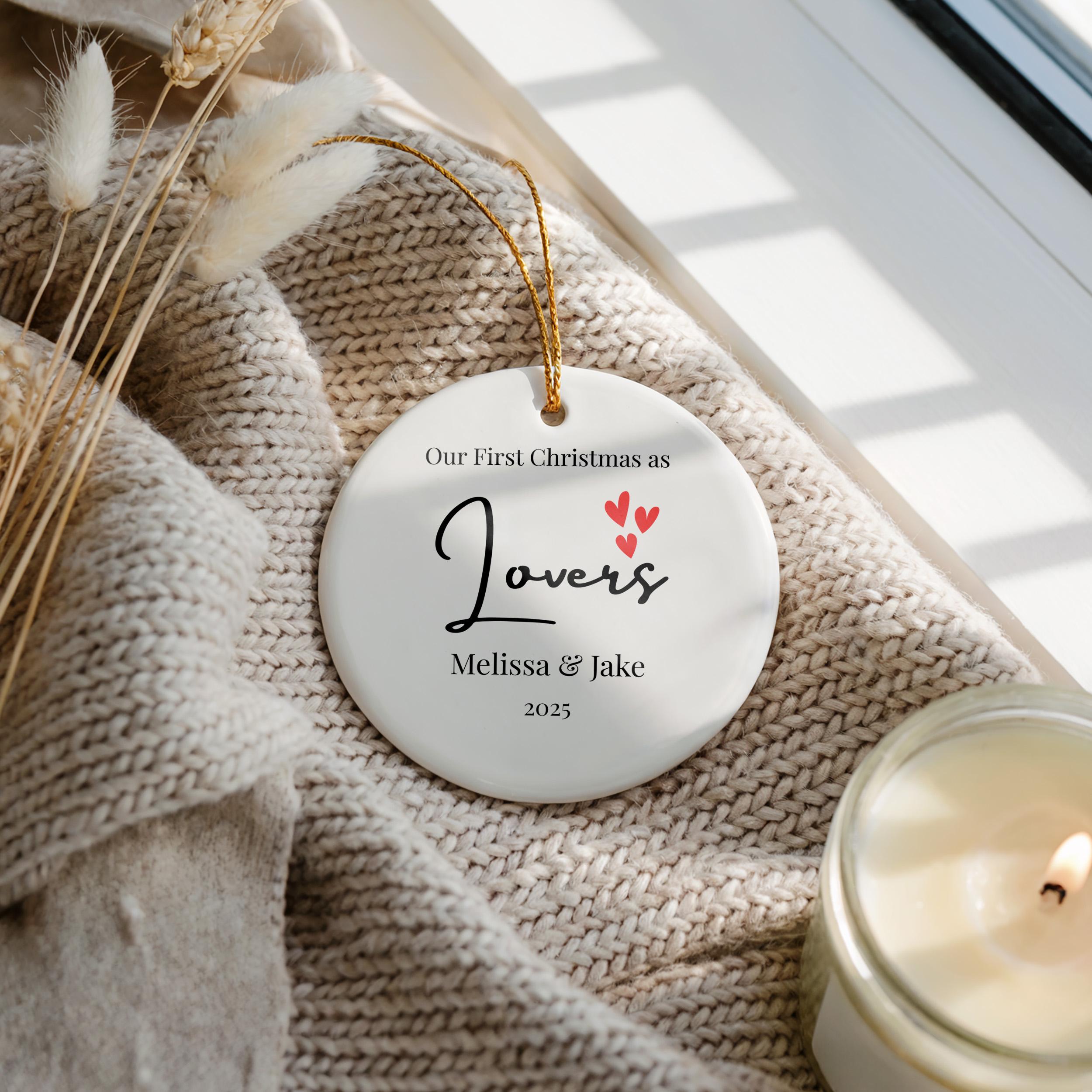 Lovers Ornament, Personalized Our First Christmas Together Bauble, Custom New Couple gift Xmas