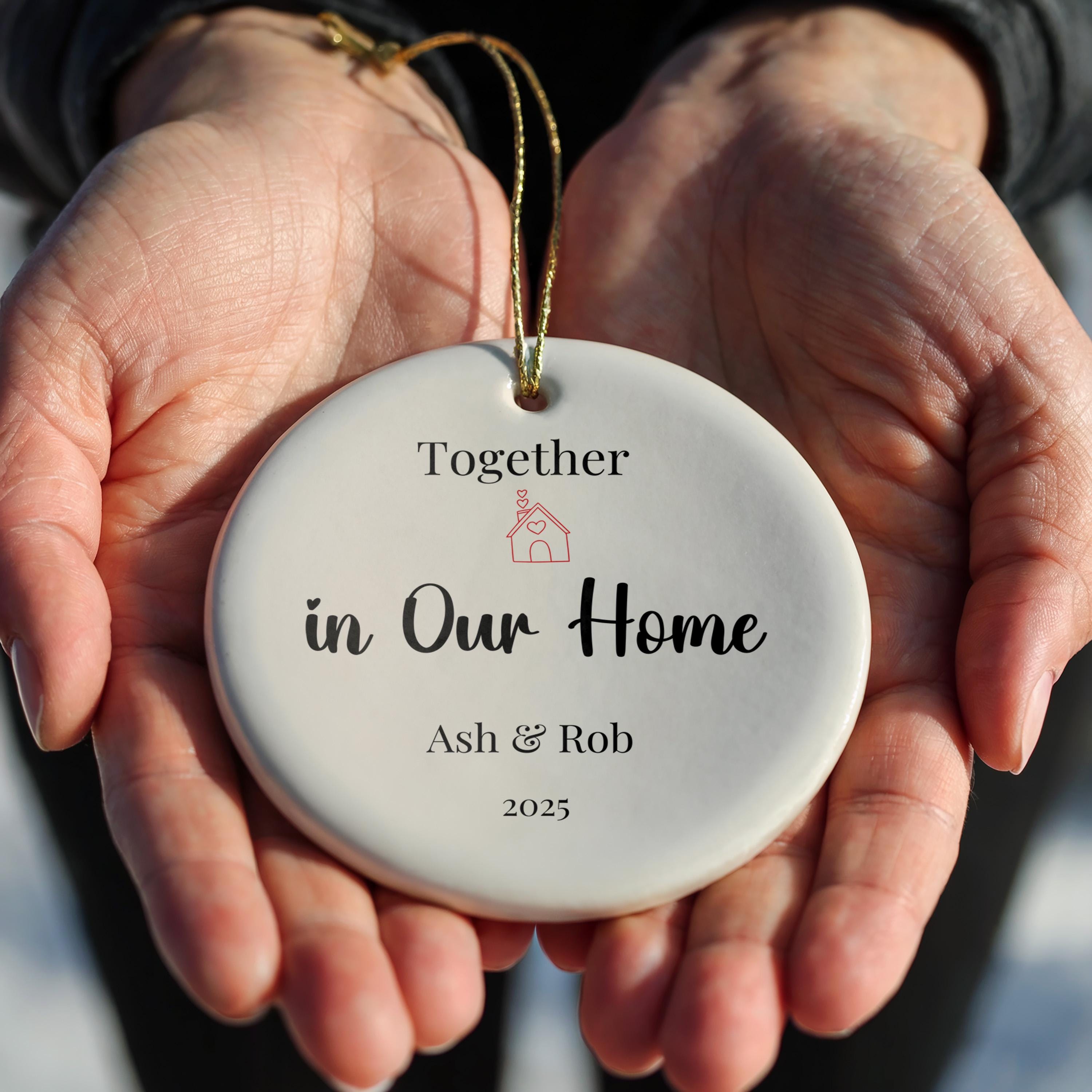 Our Home Ornament, Personalized Christmas newly wed Couple, Custom Bauble Xmas Decor