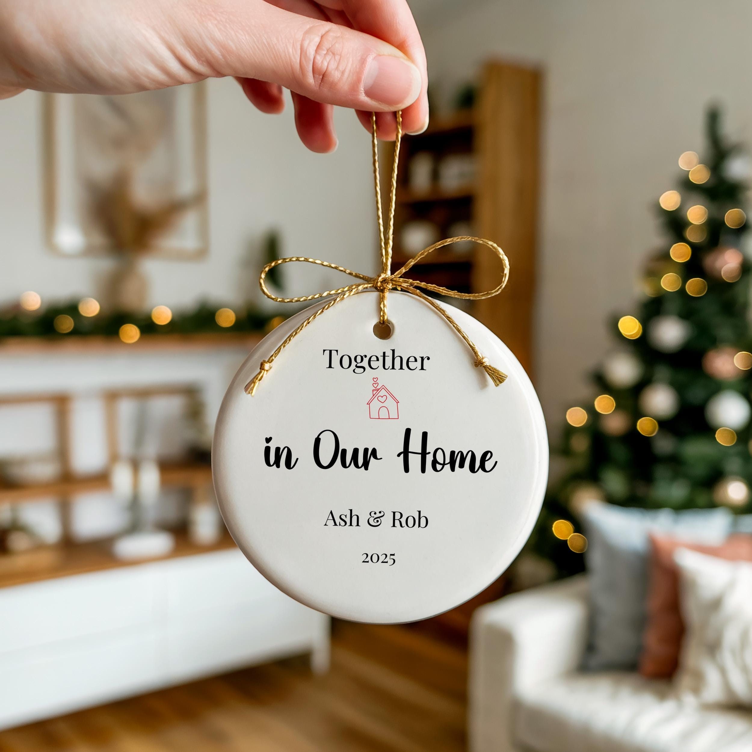 Our Home Ornament, Personalized Christmas newly wed Couple, Custom Bauble Xmas Decor