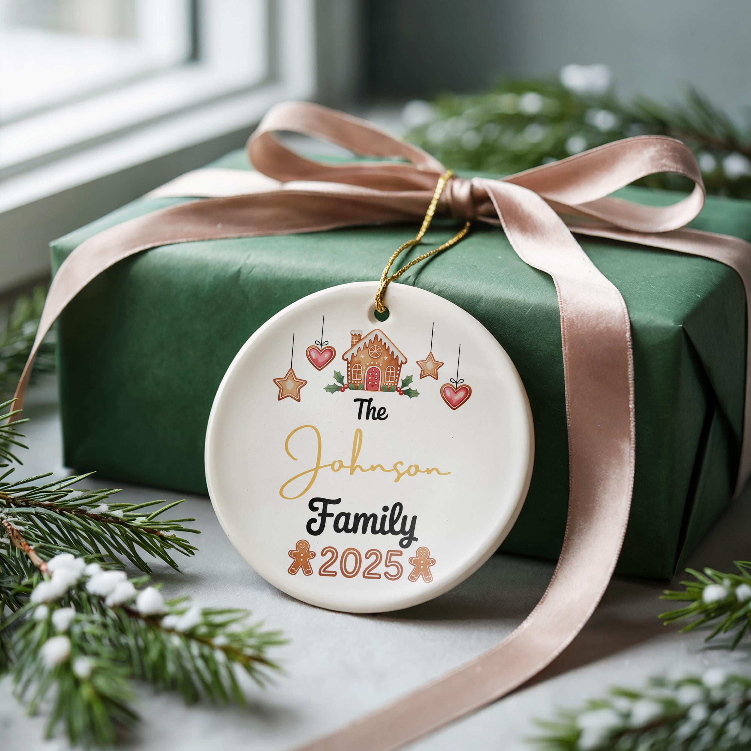 Personalized Family Ornament, Custom Christmas Bauble, Holiday Decoration Keepsake